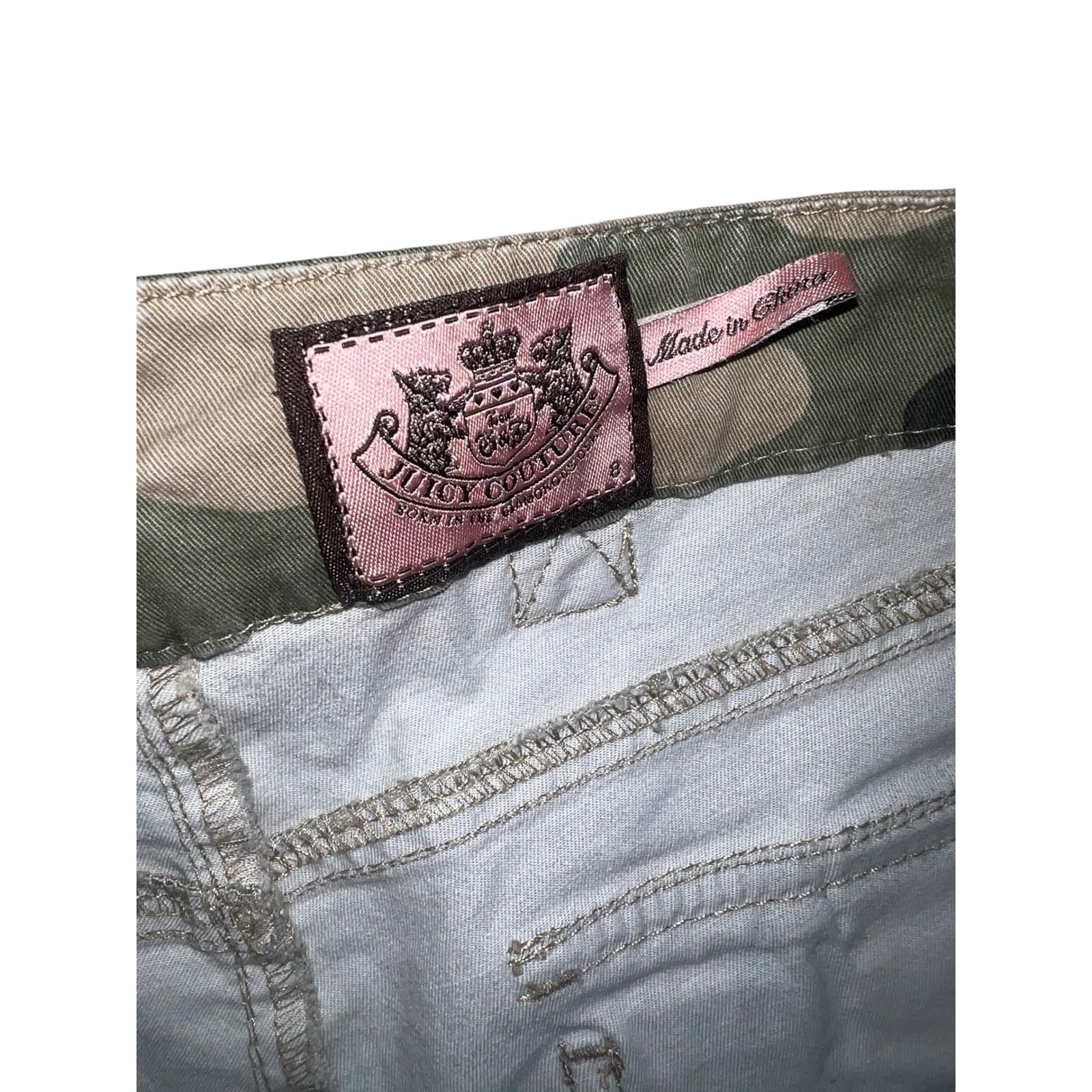 Juicy Couture Y2K Vintage Camouflage Pants Sz 8 | Boho Casual 2000s - Thumbnail 3