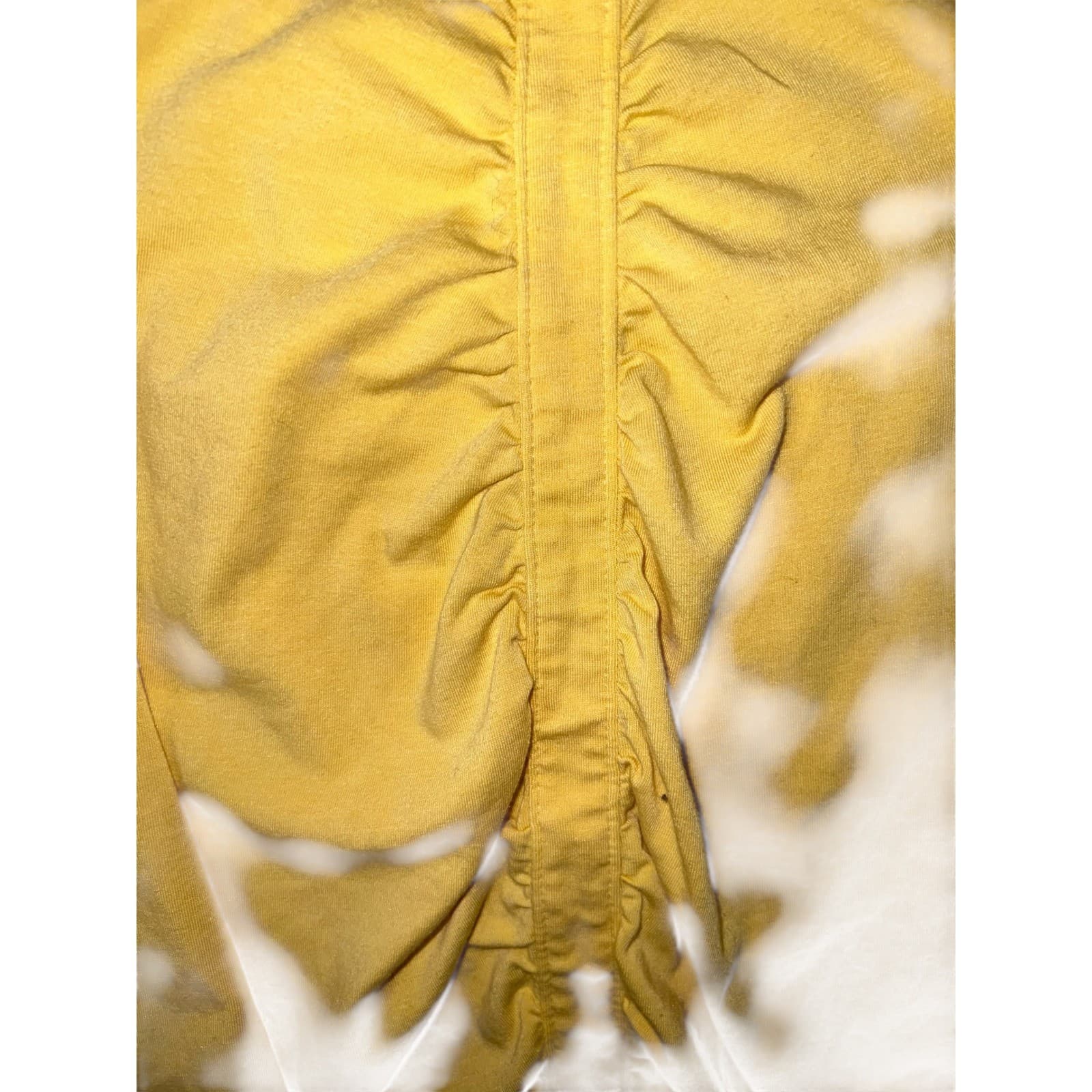 Robert Rodriguez Yellow Shirred Ruffle Sleeve Sz S/M | Cotton Coastal Designer - Thumbnail 3