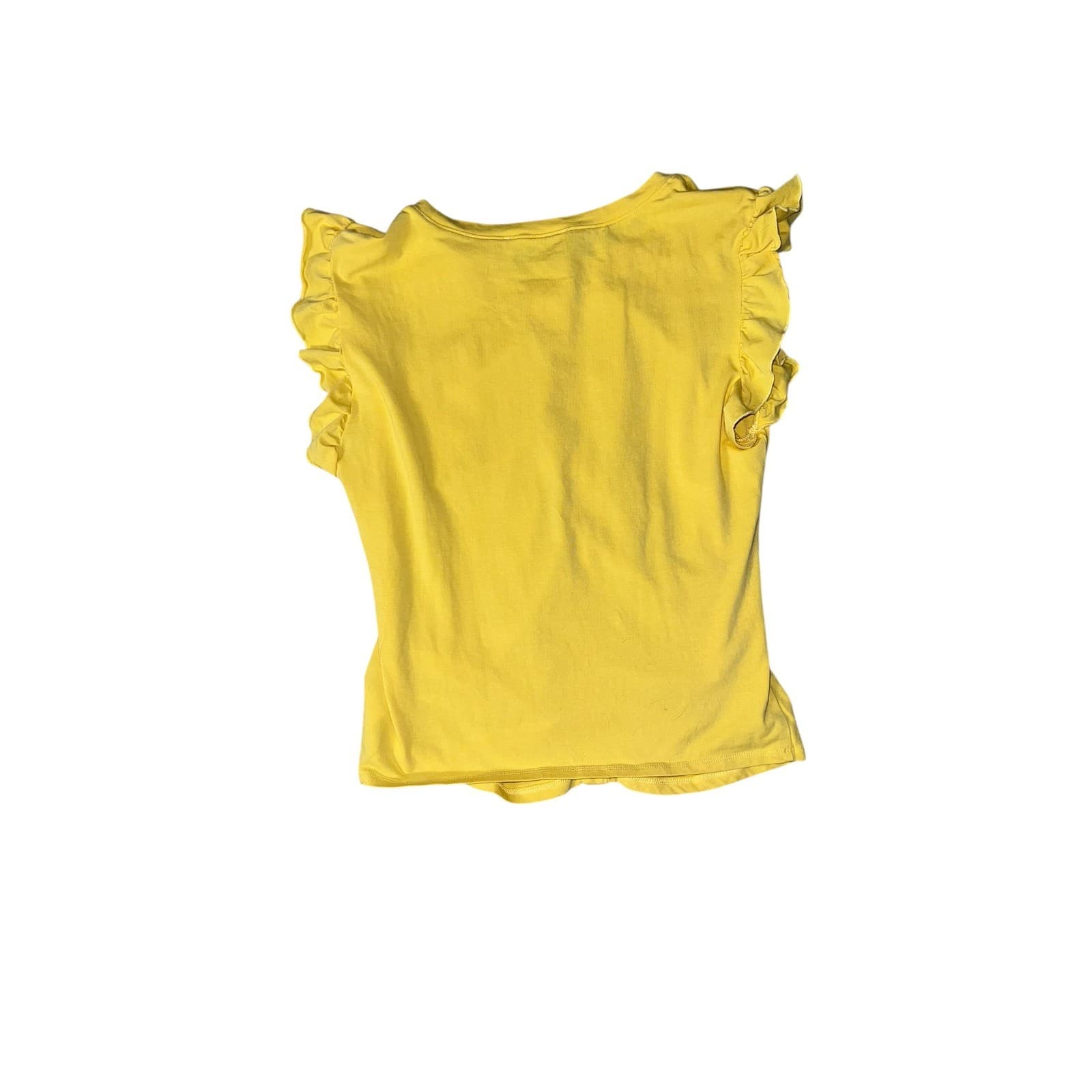 Robert Rodriguez Yellow Shirred Ruffle Sleeve Sz S/M | Cotton Coastal Designer - Thumbnail 2