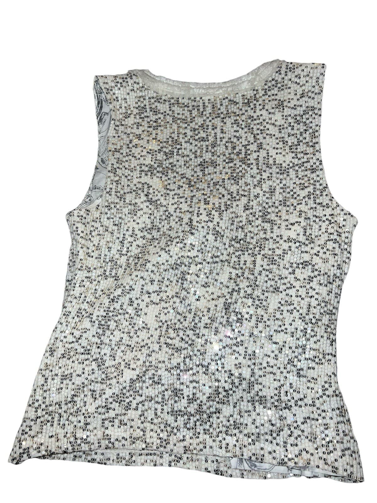 David Meister Silk V-Neck Top Sz 4 Sleeveless Boho Festival Bohemian Summer - Thumbnail 2
