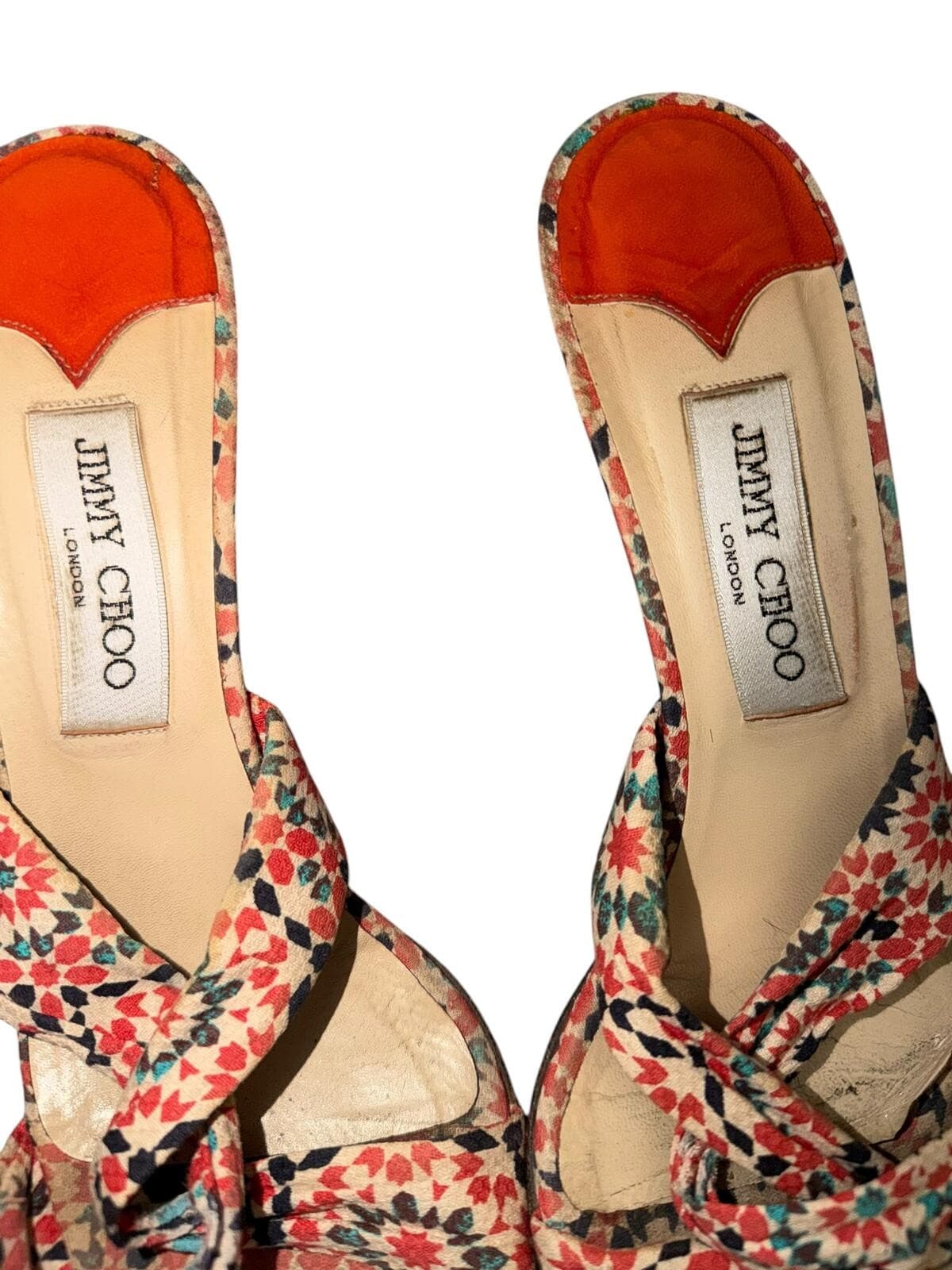 Jimmy Choo Orange Slip-On Kitten Heels Sz 40 Designer Luxury Statement Shoes - Thumbnail 2