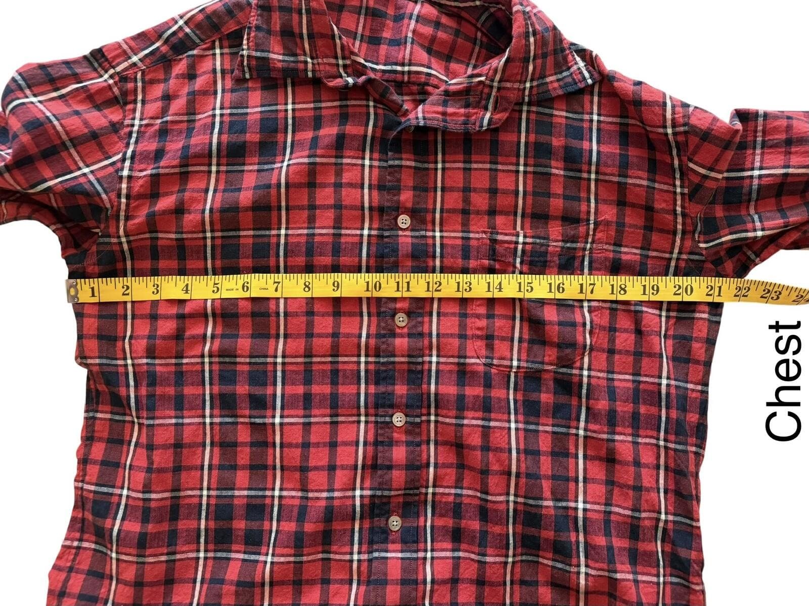 45R 45RPM Red Cotton Flannel Shirt Size 5 Made in Japan Luxury - Thumbnail 12
