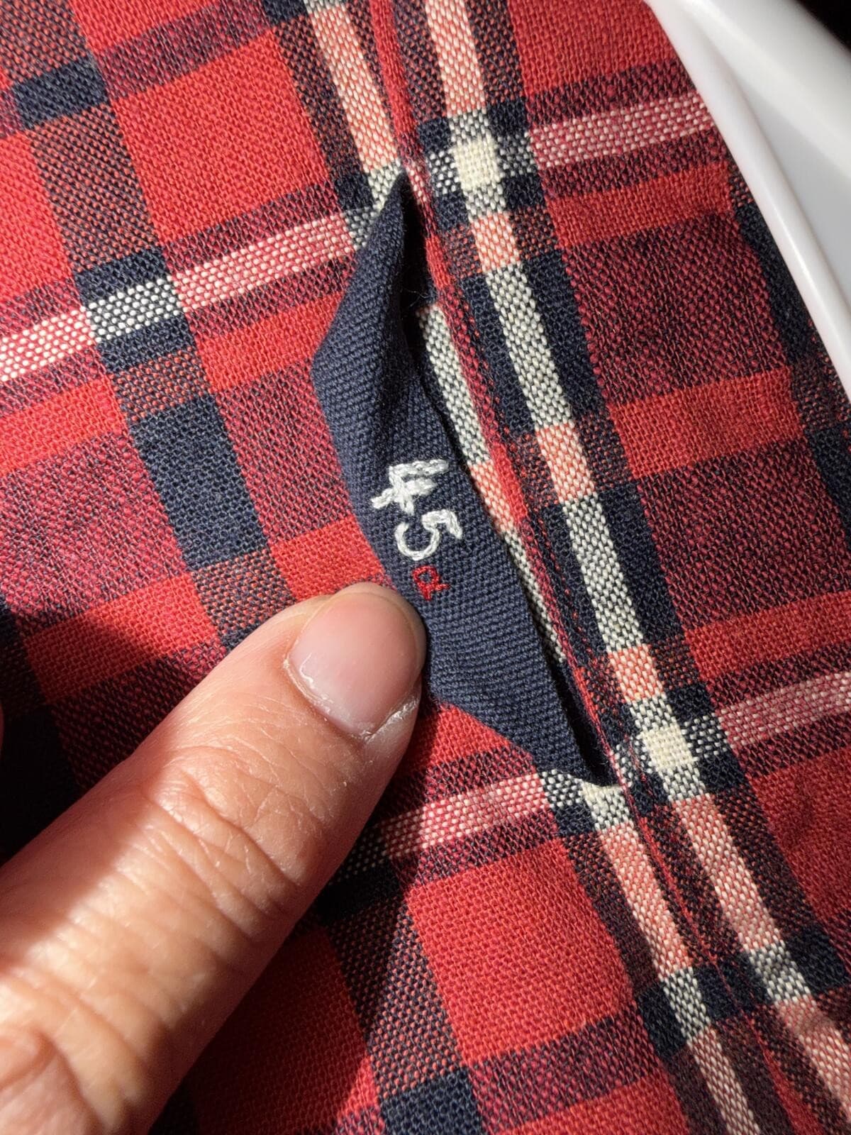 45R 45RPM Red Cotton Flannel Shirt Size 5 Made in Japan Luxury - Thumbnail 6