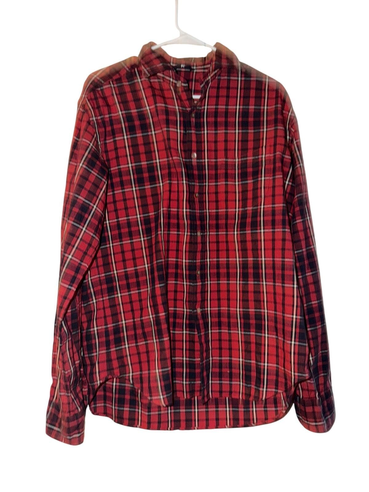 45R 45RPM Red Cotton Flannel Shirt Size 5 Made in Japan Luxury - Thumbnail 2