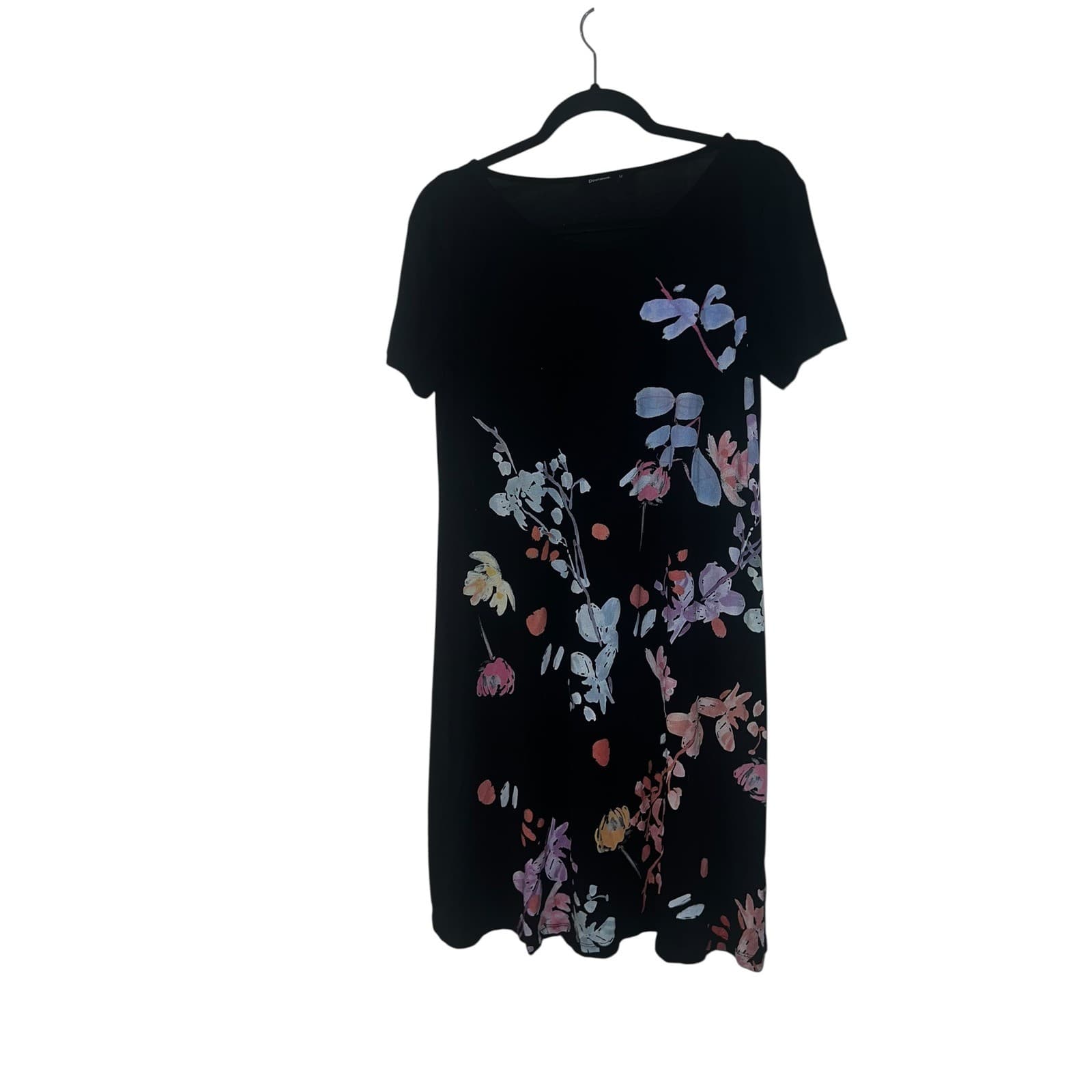 Desigual Floral Viscose Dress Sz M | Short Sleeve Cottagecore Boho - Thumbnail 3
