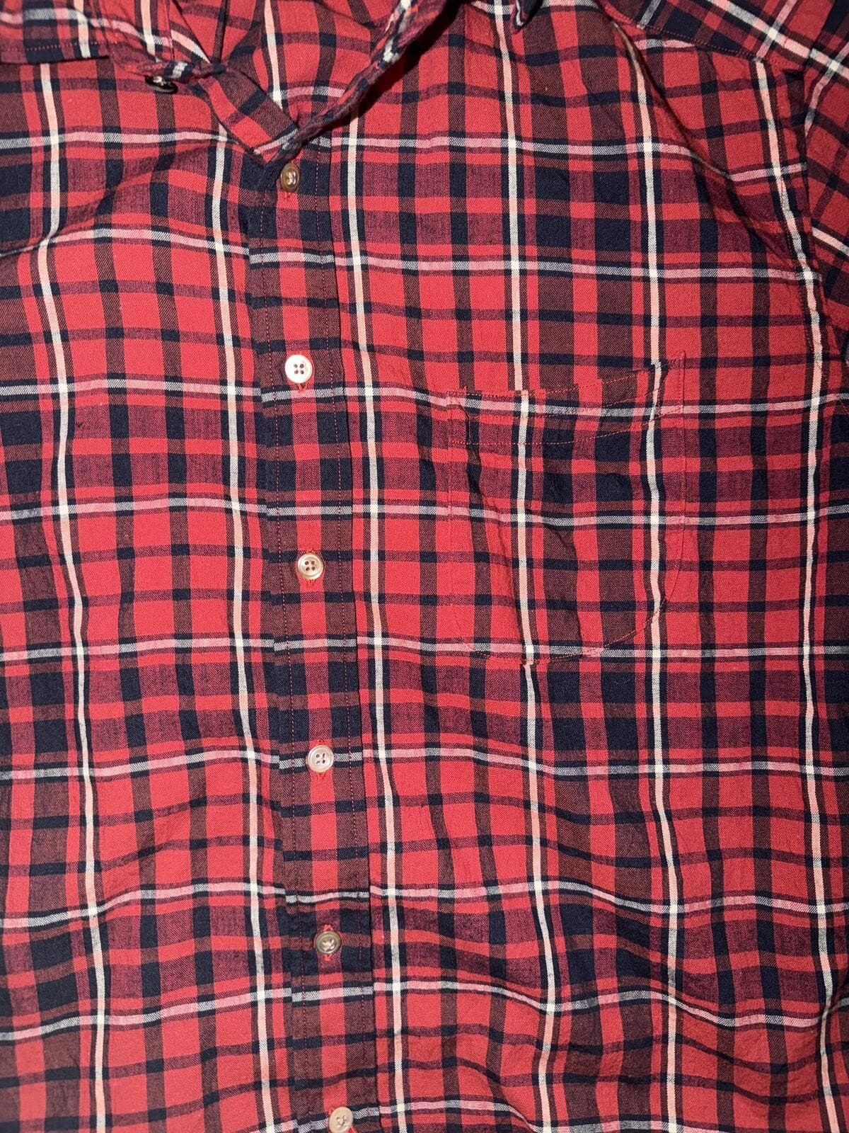 45R 45RPM Red Cotton Flannel Shirt Size 5 Made in Japan Luxury - Thumbnail 9