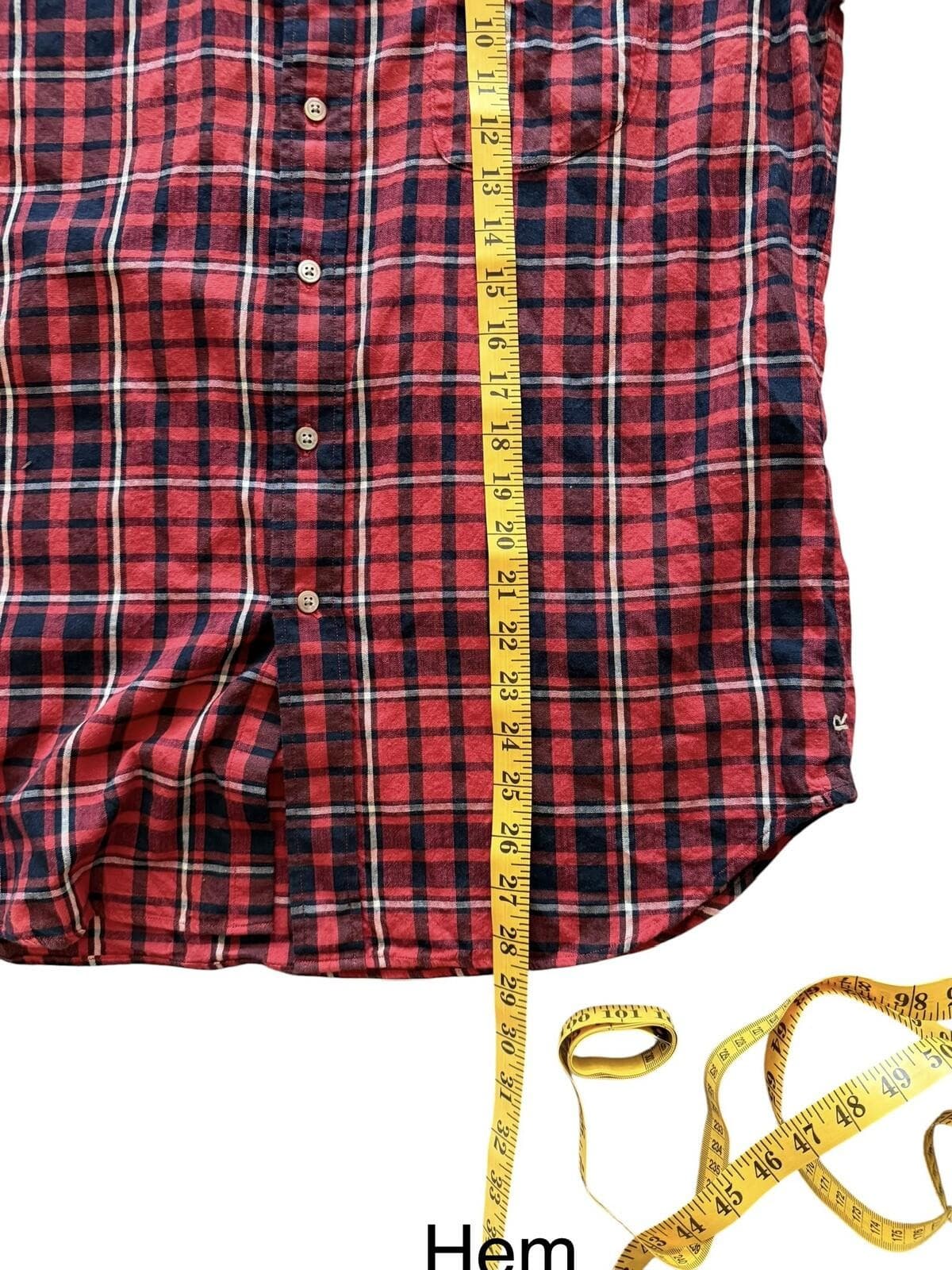 45R 45RPM Red Cotton Flannel Shirt Size 5 Made in Japan Luxury - Thumbnail 13