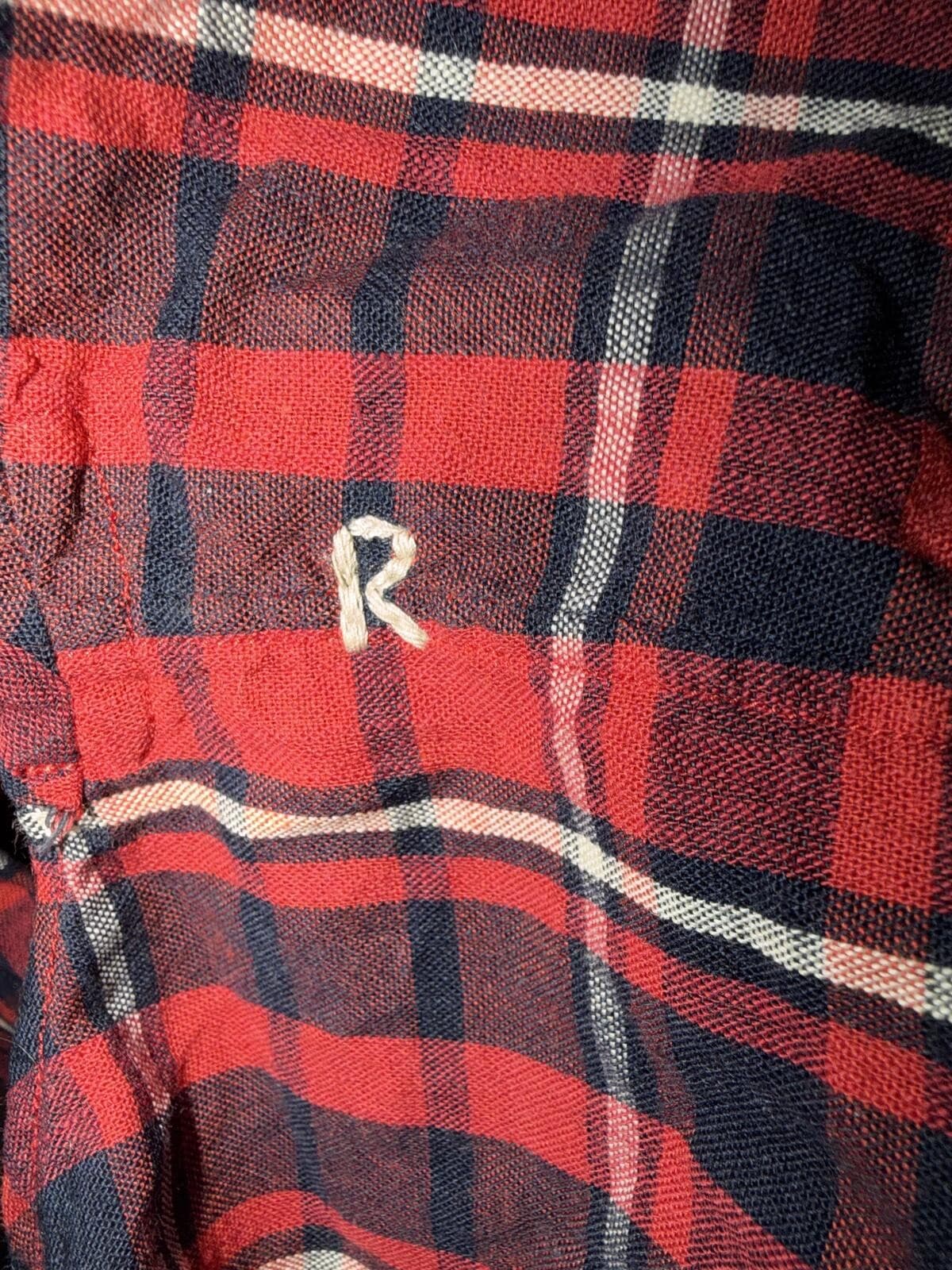 45R 45RPM Red Cotton Flannel Shirt Size 5 Made in Japan Luxury - Thumbnail 7