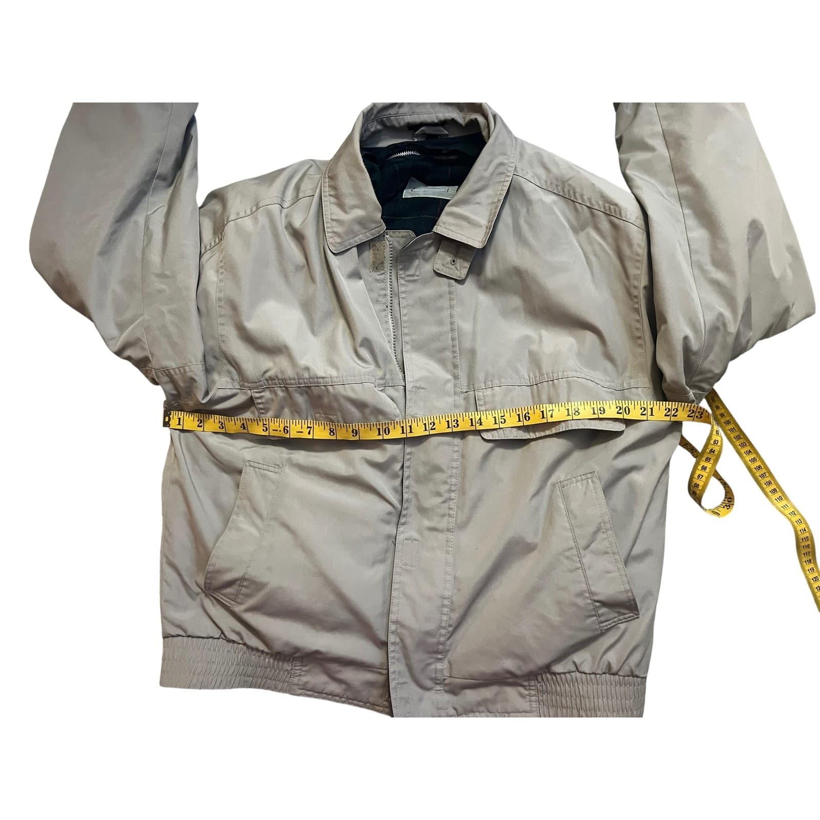 Vintage Christopher Hayes Tan Jacket Plaid Lined Sz M Normcore Cla - Thumbnail 6