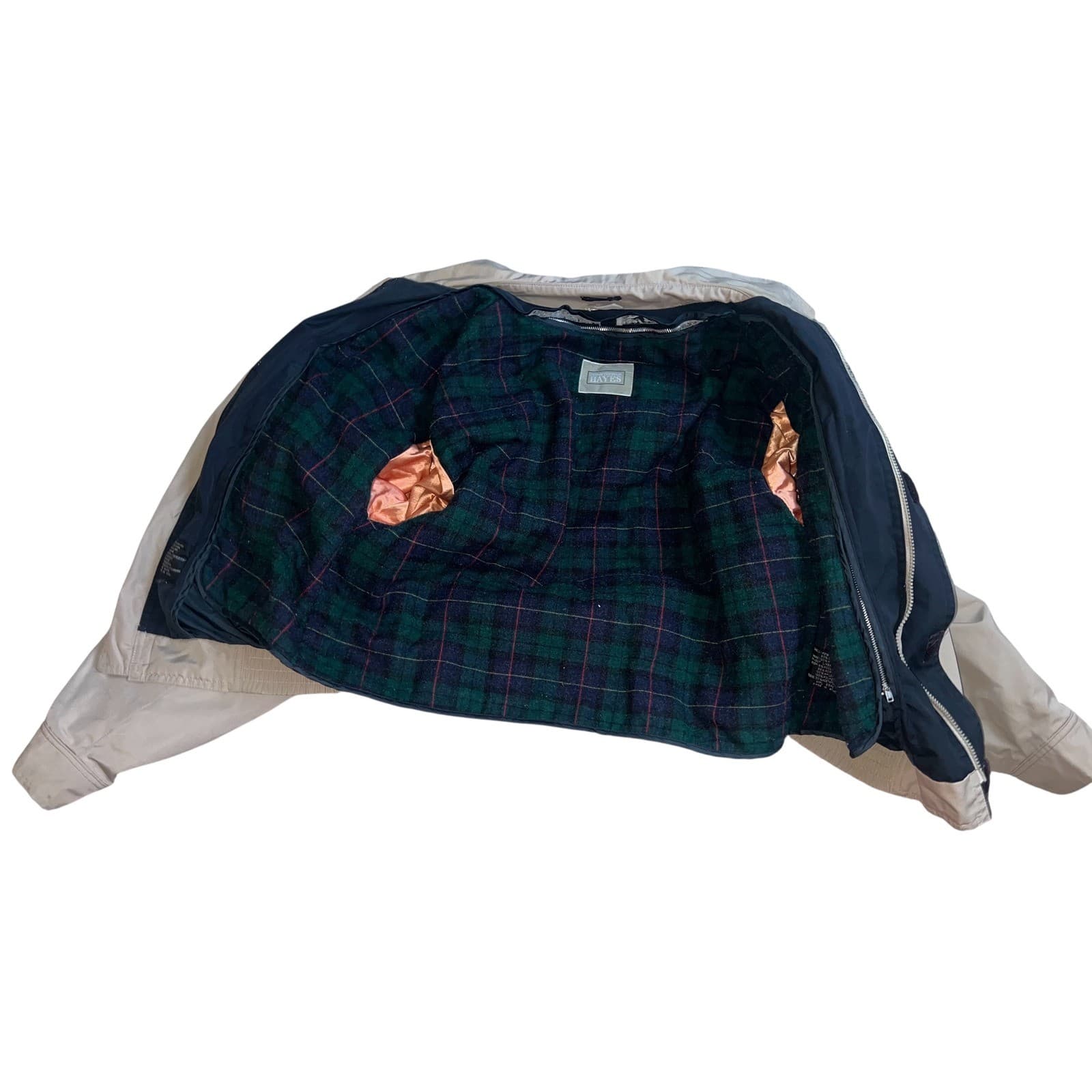 Vintage Christopher Hayes Tan Jacket Plaid Lined Sz M Normcore Cla - Thumbnail 11