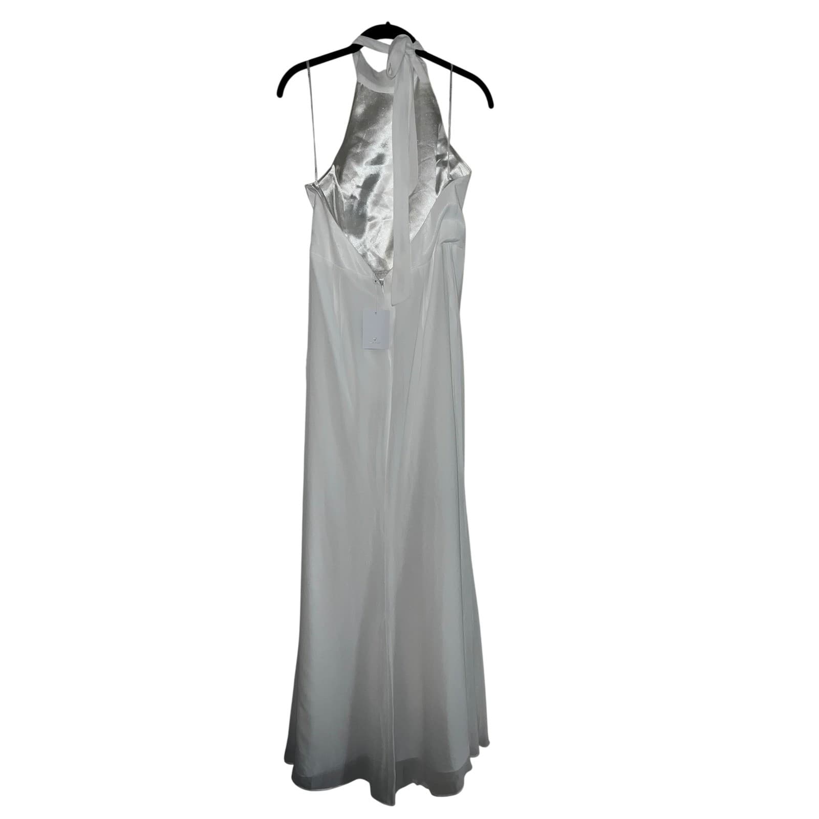Lulus white halter dress nwt sz l avant- garde coastal elegant - Thumbnail 3
