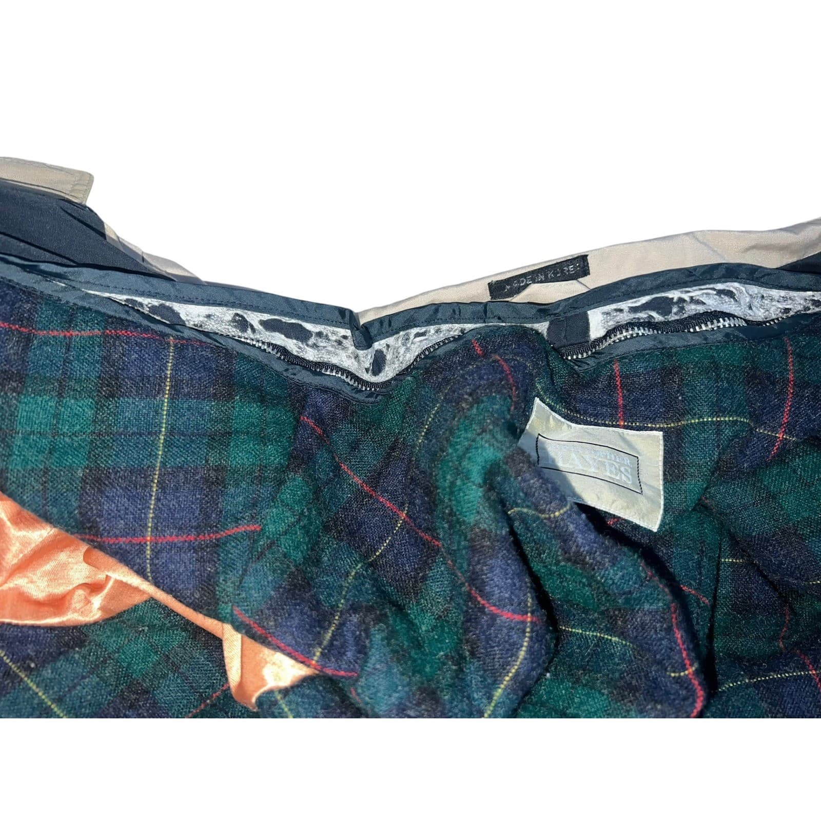 Vintage Christopher Hayes Tan Jacket Plaid Lined Sz M Normcore Cla - Thumbnail 7