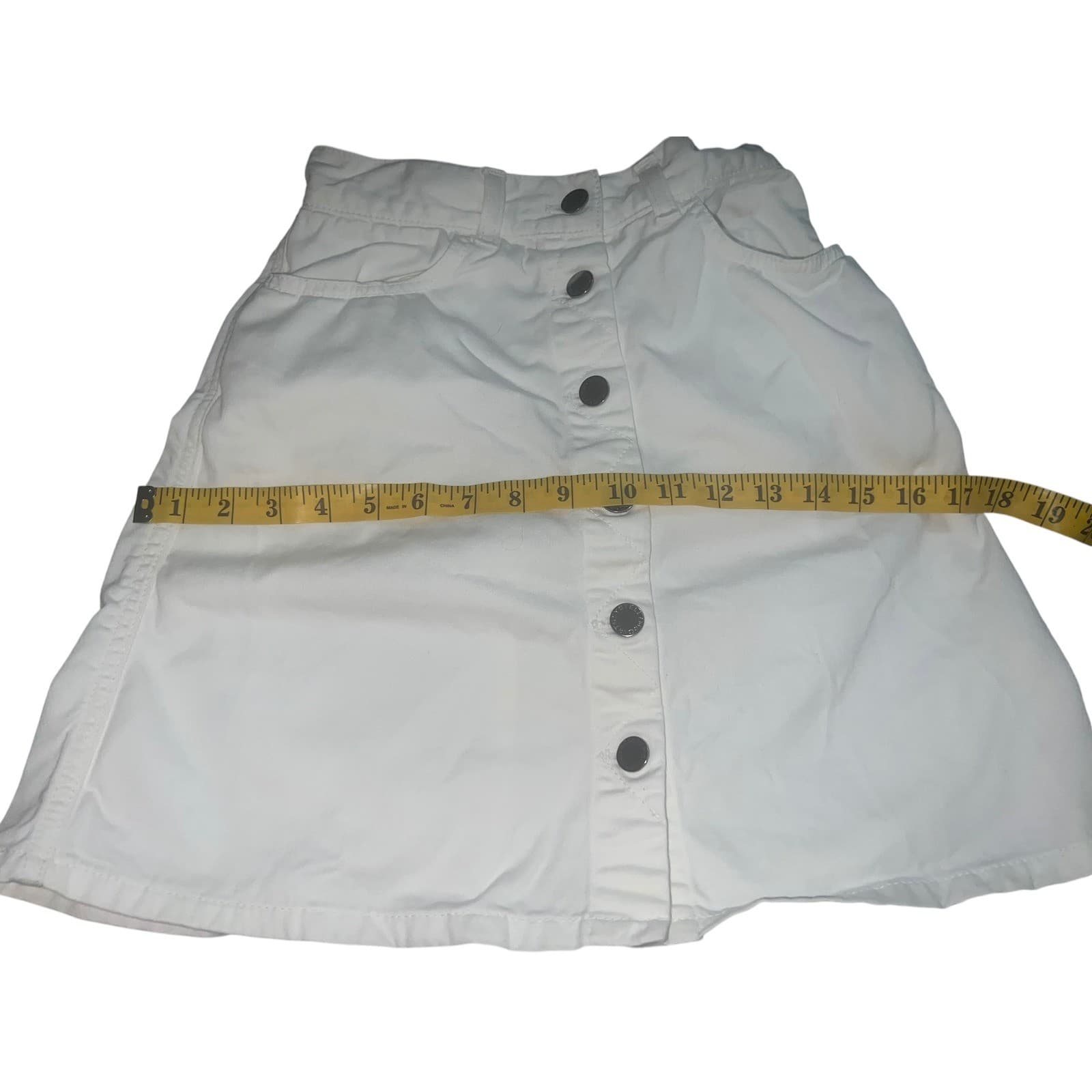 STELLA MCCARTNEY white denim buttoned skirt sz 25 designer luxury - Thumbnail 3