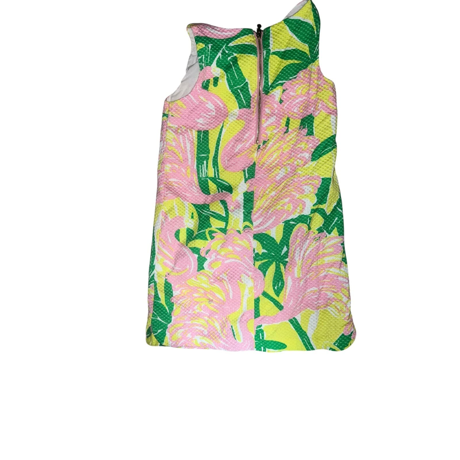 Girls Lilly Pulitzer Pink Flamingo Shift Dress Sz 6 Cotton Coastal Preppy - Thumbnail 3