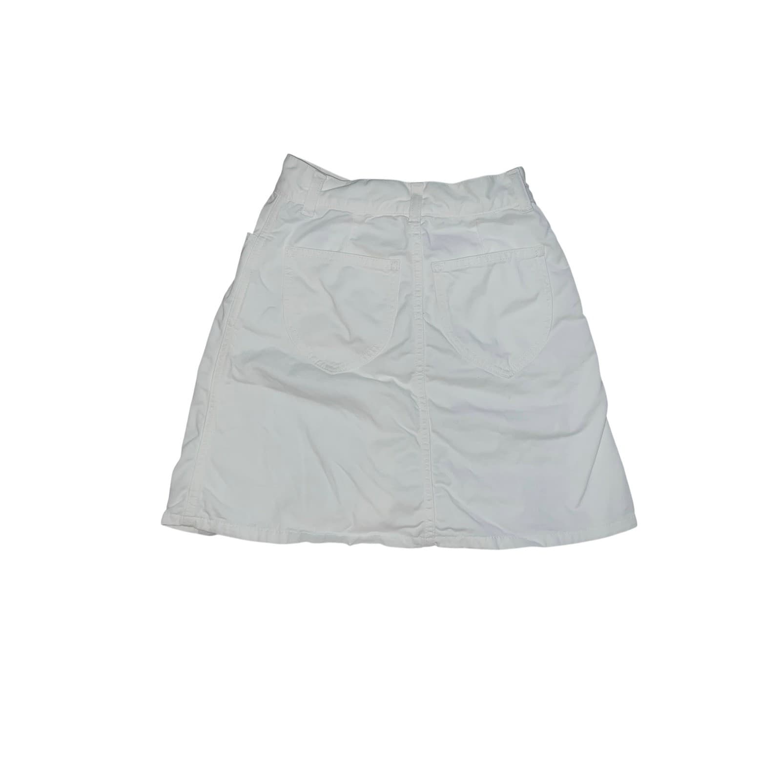 STELLA MCCARTNEY white denim buttoned skirt sz 25 designer luxury - Thumbnail 2