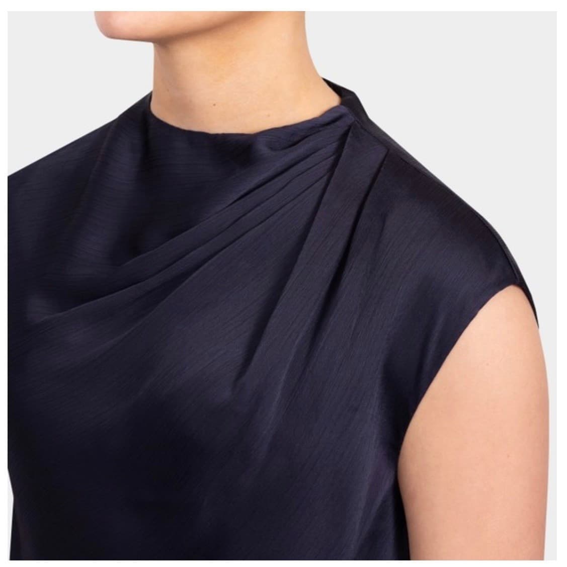 TED BAKER Misrina Draped Neck Sz 2 (6)us minimalist short sleeves - Thumbnail 3