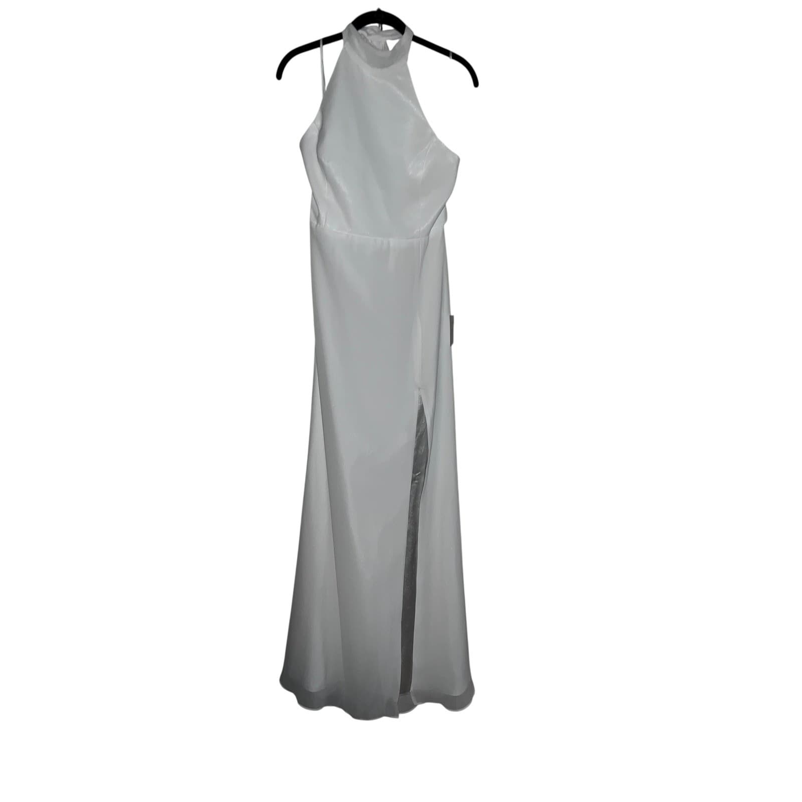 Lulus white halter dress nwt sz l avant- garde coastal elegant - Thumbnail 2