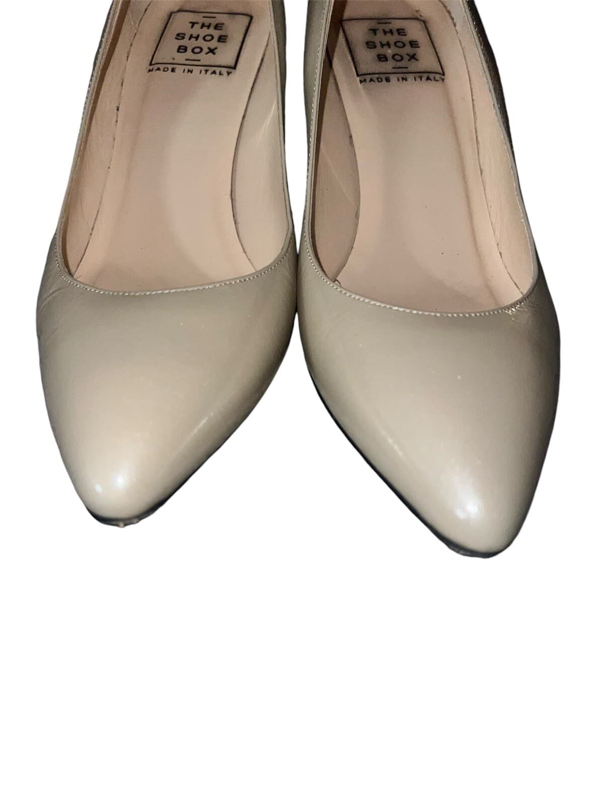 The shoe box Italy Tan Cream pointed Pointy pumps ginepro fly Sz 37.5 - Thumbnail 3