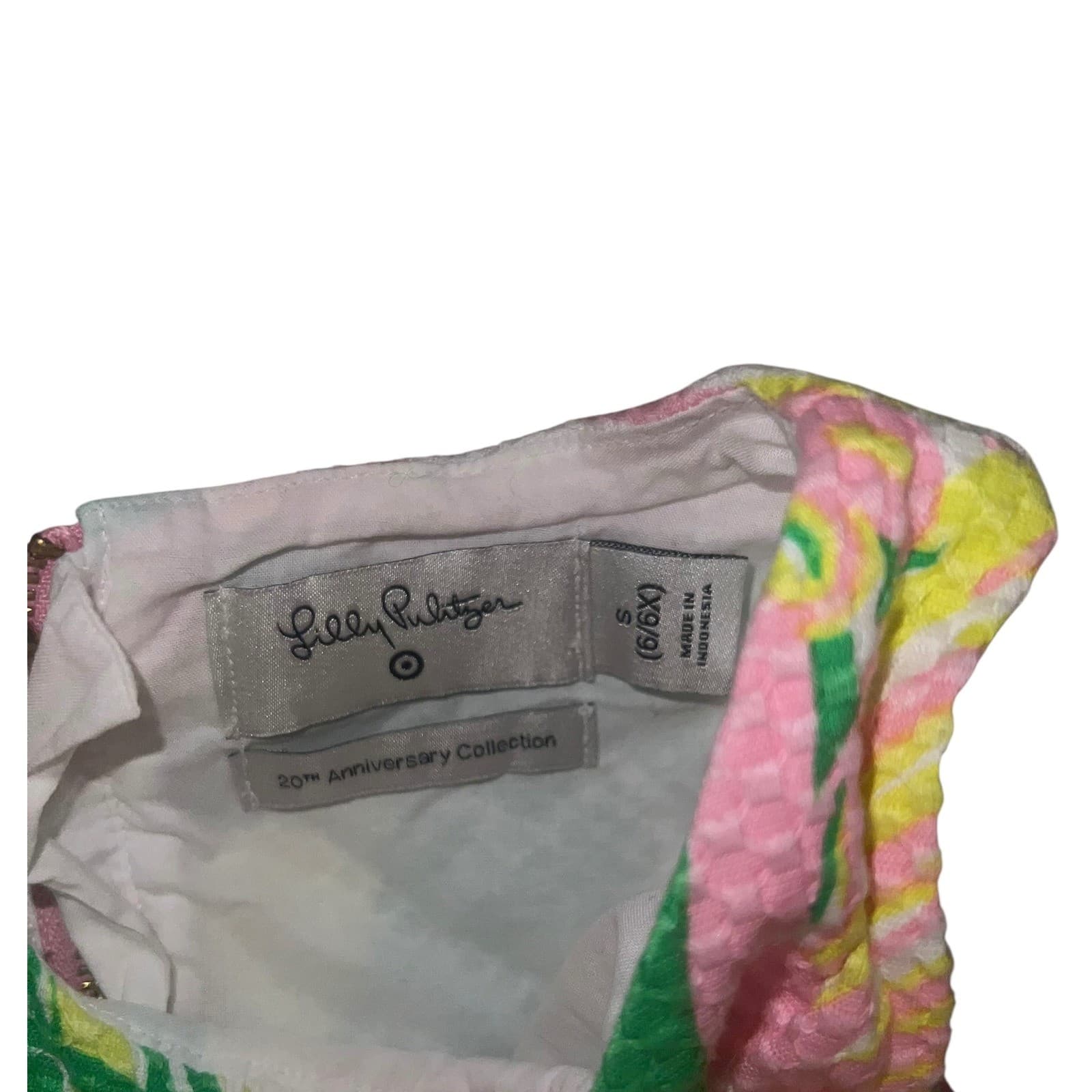 Girls Lilly Pulitzer Pink Flamingo Shift Dress Sz 6 Cotton Coastal Preppy - Thumbnail 4
