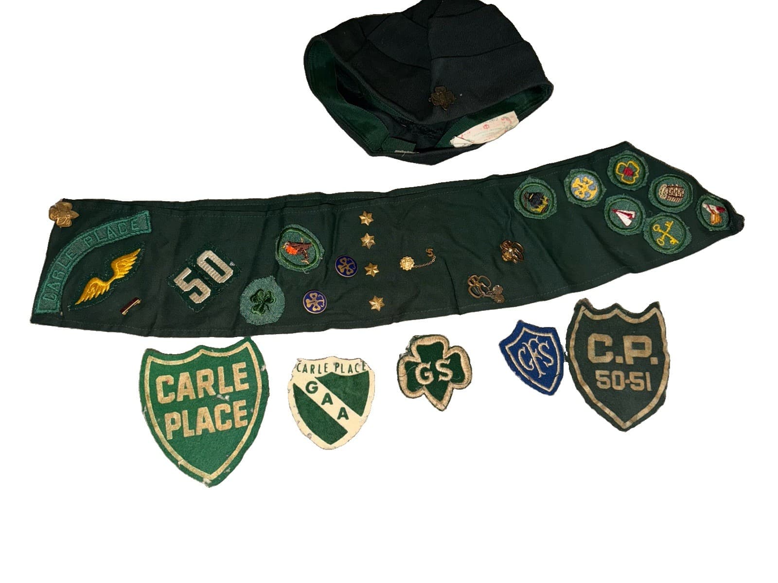 Girl Scout sash badges pins & berets lot vintage 1950’s - Thumbnail 2