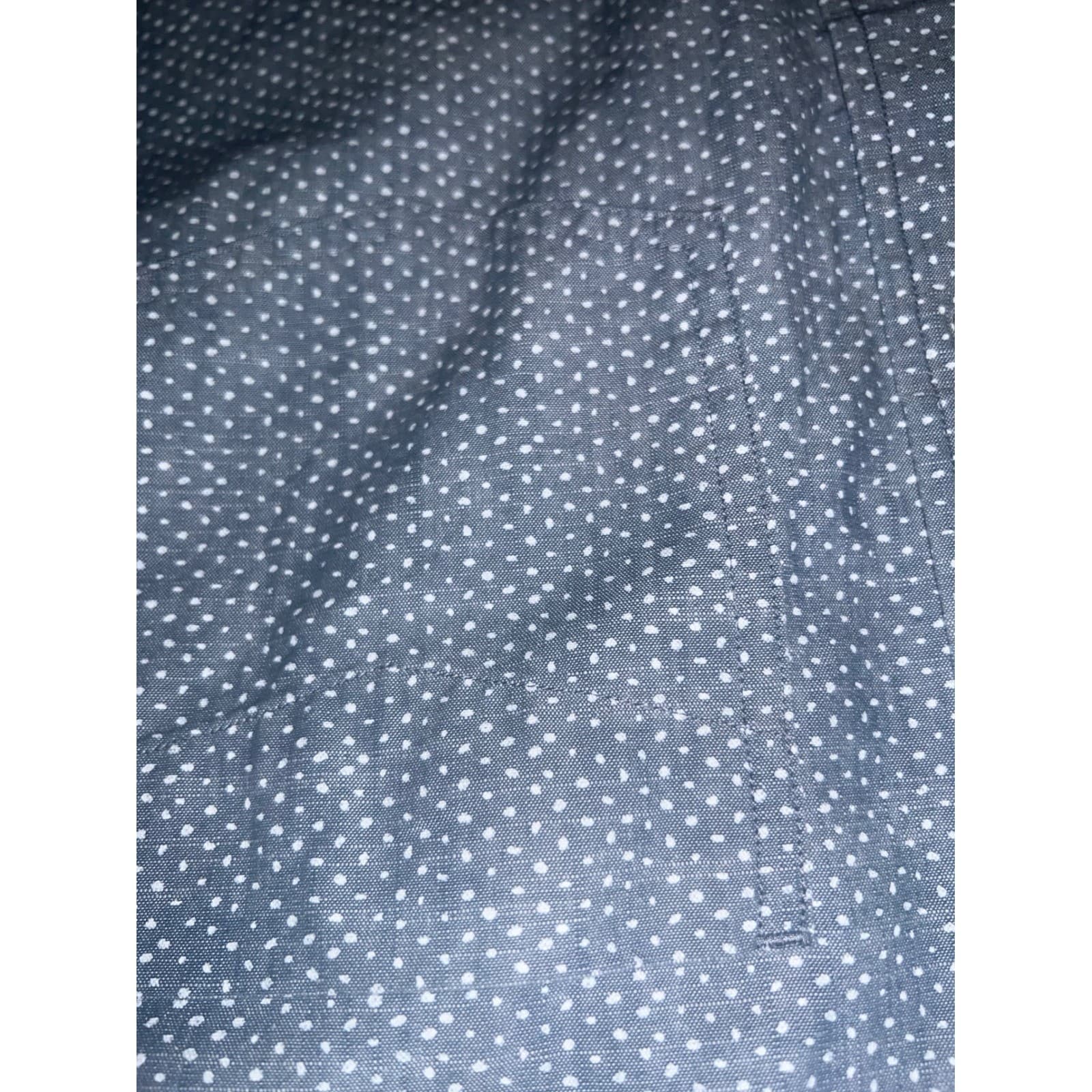 Club Monaco Blue & White Polka Dot Slim Fit Shirt Sz L Preppy Designer - Thumbnail 4