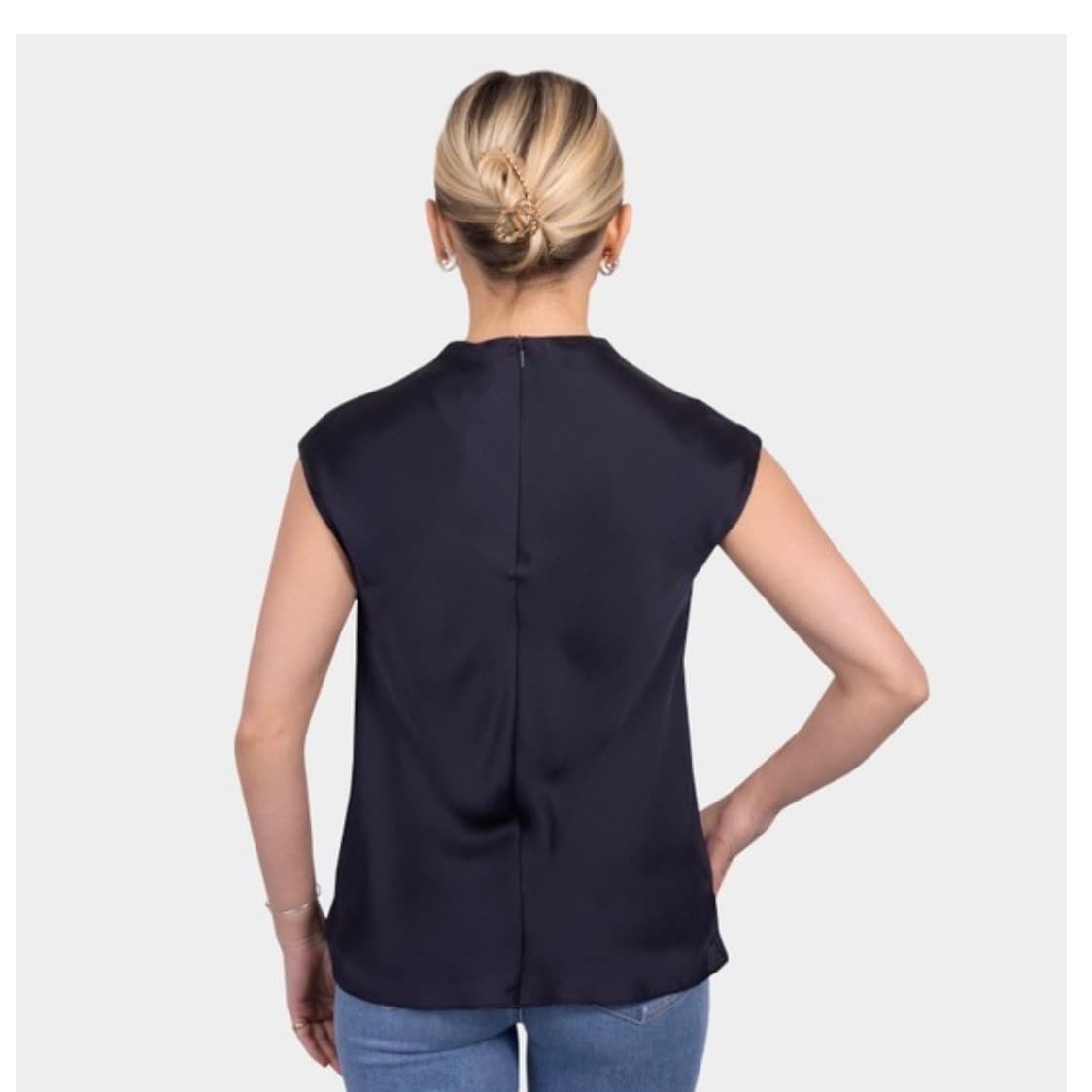TED BAKER Misrina Draped Neck Sz 2 (6)us minimalist short sleeves - Thumbnail 2
