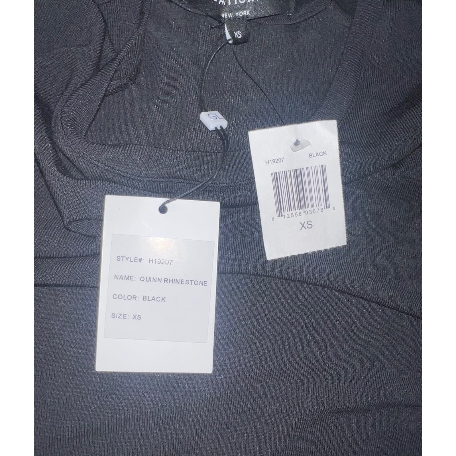 Generation Love Black Quinn RhinestonePuff Sleeve Sz xs minimalist new - Thumbnail 8