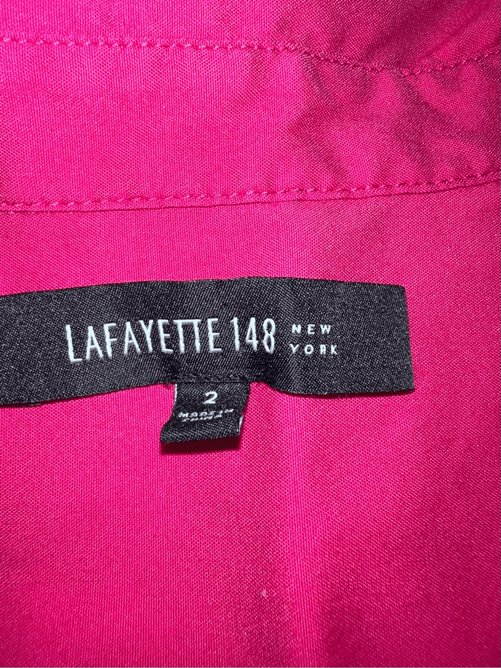 Lafayette 148 NY Button Pink 3/4 Sleeve Collar Sz 2 Officesiren Barbiecore - Thumbnail 5