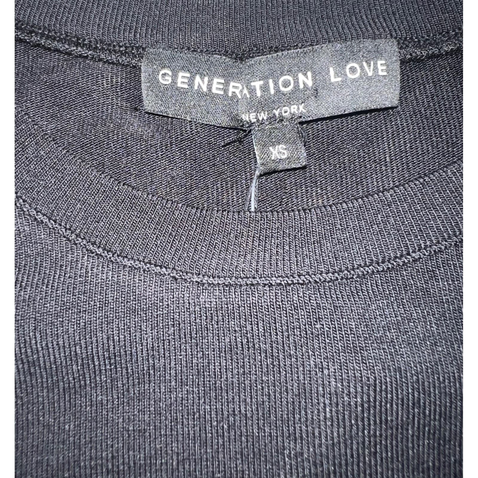 Generation Love Black Quinn RhinestonePuff Sleeve Sz xs minimalist new - Thumbnail 9