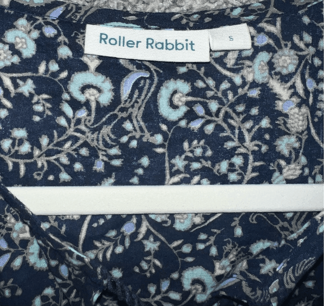 Roller rabbit sz S Bathing Suit cover up Floral Surfer Resort Wear 3/4 Sleeve - Thumbnail 5