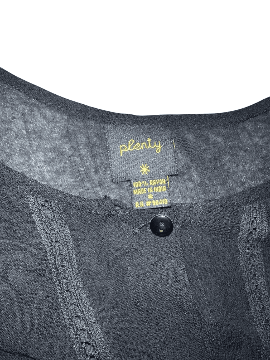 Plenty black sheer blouse size s Short Sleeves Crew Neck Minimalist Monochrome - Thumbnail 3