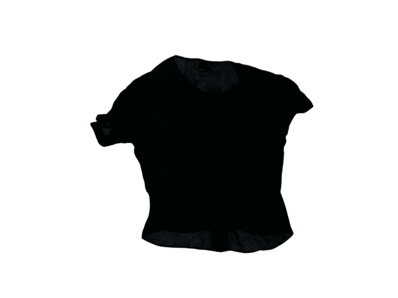 Plenty black sheer blouse size s Short Sleeves Crew Neck Minimalist Monochrome - Thumbnail 2
