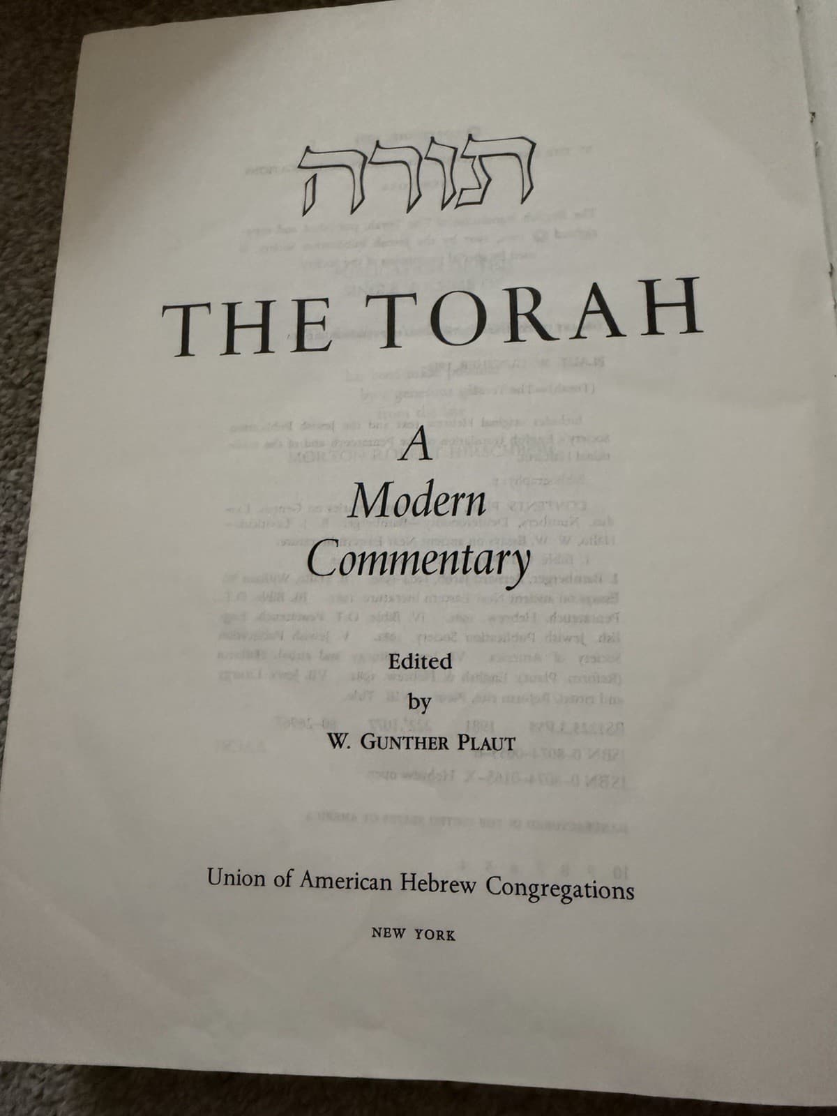 The Torah: A Modern Commentary – Plaut (1981, 4th Printing) - Thumbnail 2