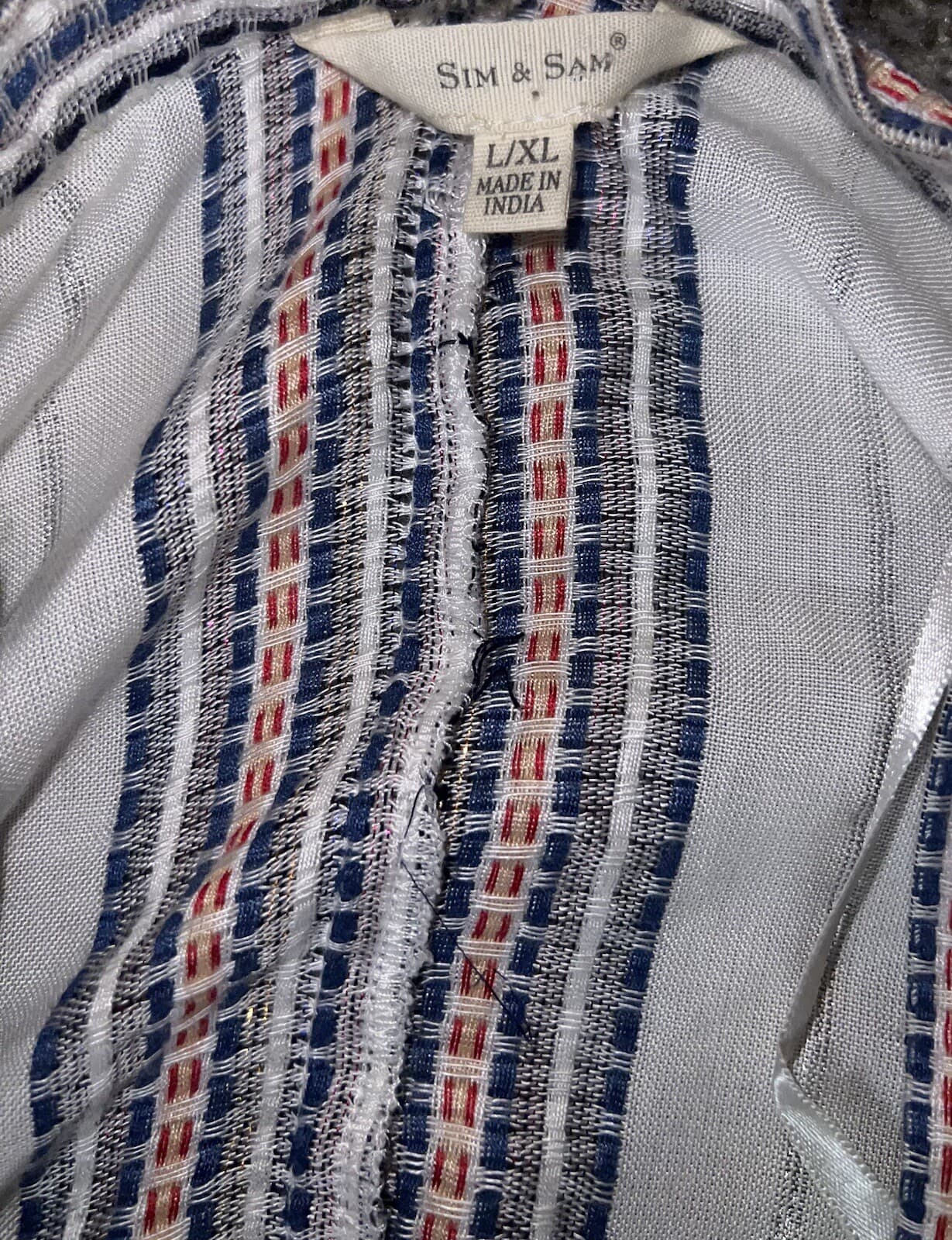 Sim & Sam Kimono L/XL Striped Coastal Boho Bohemian Summer - Thumbnail 5