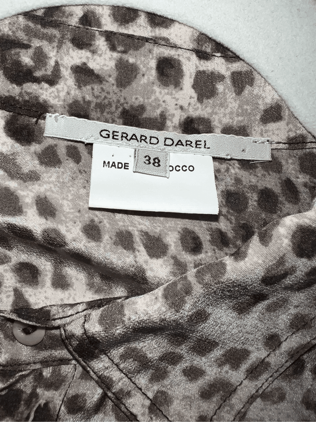 Garard Darel Animal Collar Button Down Boho Bohemian Long Sleeve size 38 - Thumbnail 3
