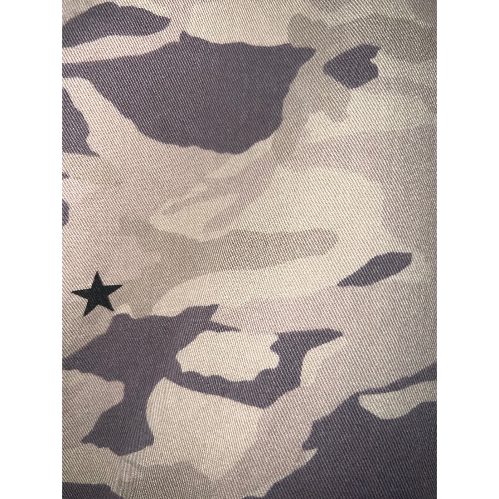 Monrow Vintage Shirt Jacket Green Gray Camo Stars Sz XS Utility Boho - Thumbnail 5