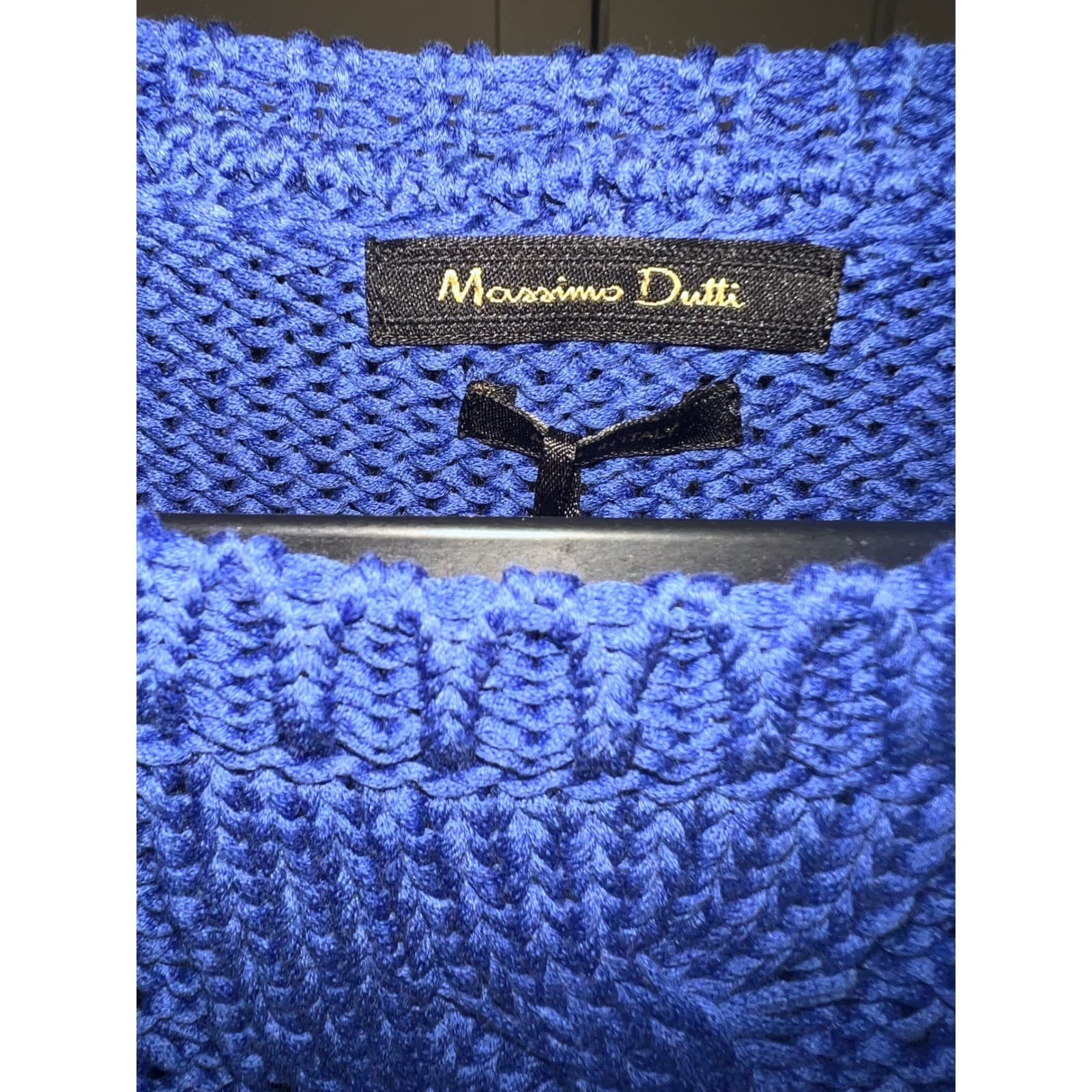 Massimo Dutti blue crew neck Top Sz S 3/4 Sleeve Luxury Designer Comfy nwt - Thumbnail 5