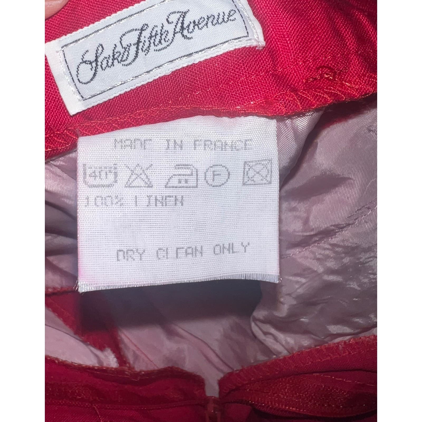 Vintage Bernard Zins Red Cotton Pleated P Sz 4 | Straight Leg Dopamine Designer - Thumbnail 5