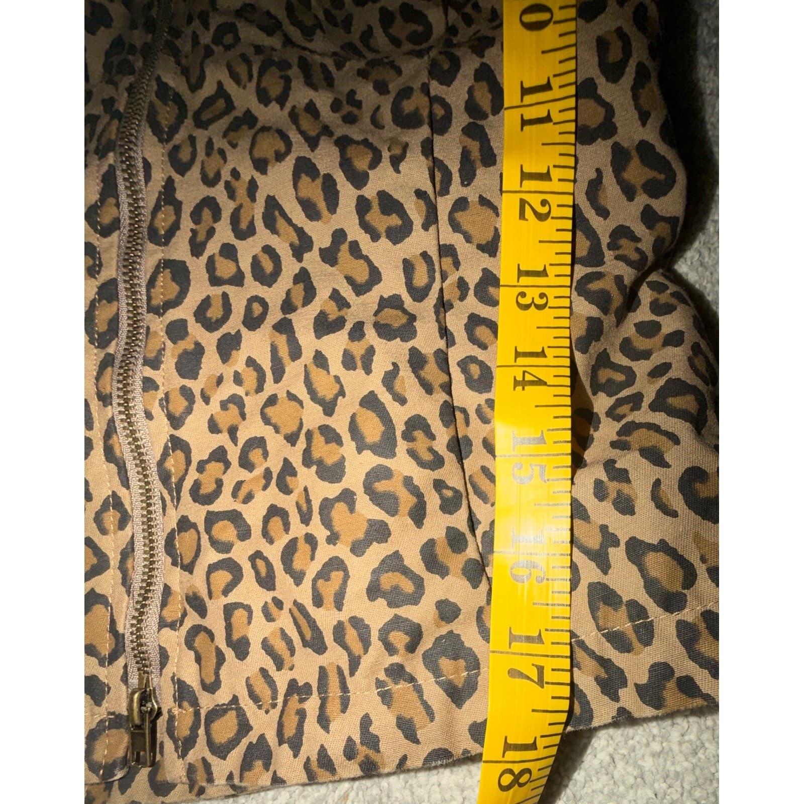 Olivaceous Leopard Print Sleeveless Zip Up Top Sz S Y2K Scoop Neck Boho Retro - Thumbnail 5