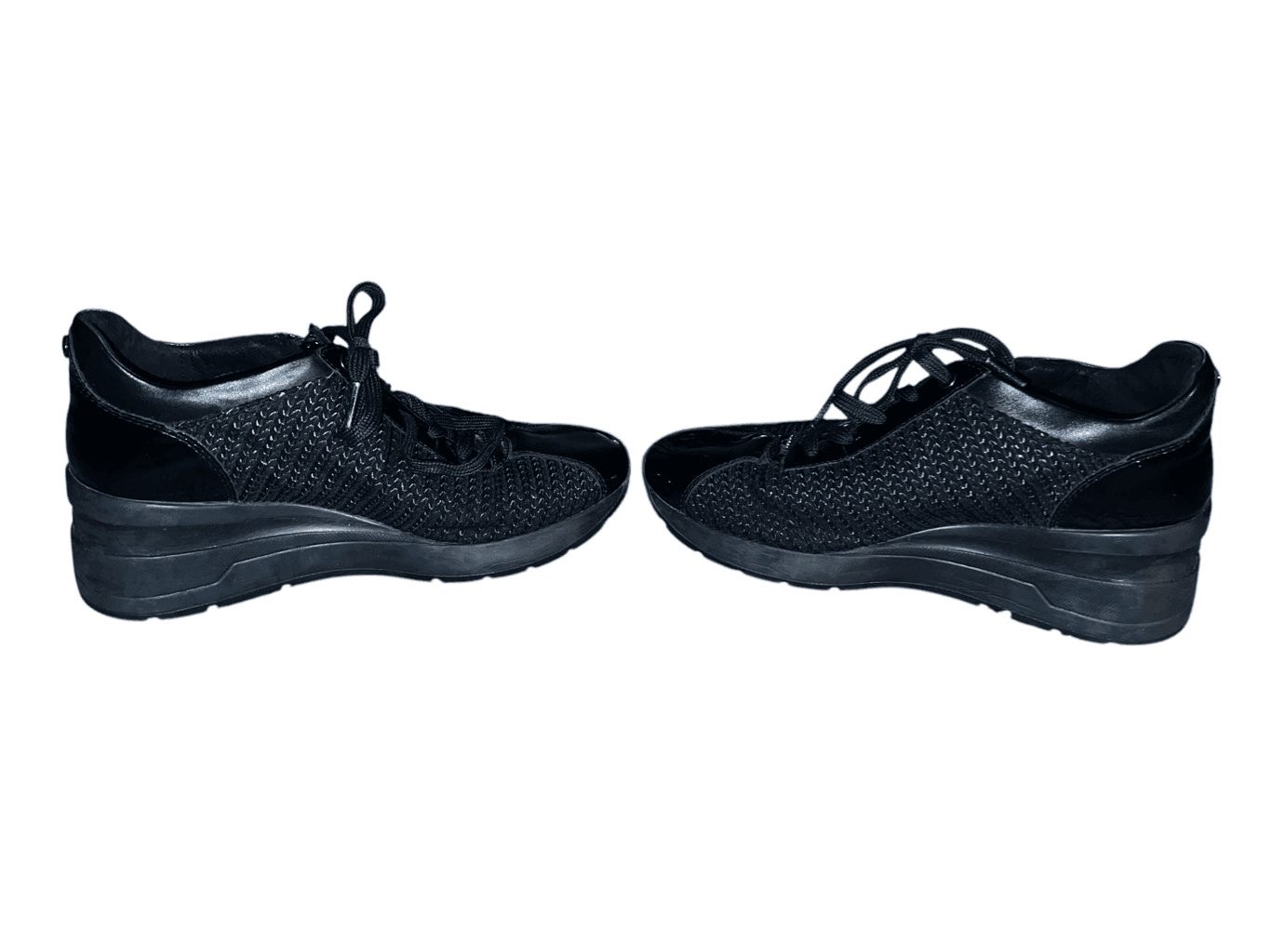 GEOX Respira Wedge Sneakers - Black - Size 9 - Minimalist Monochrome Emo Style - Thumbnail 4