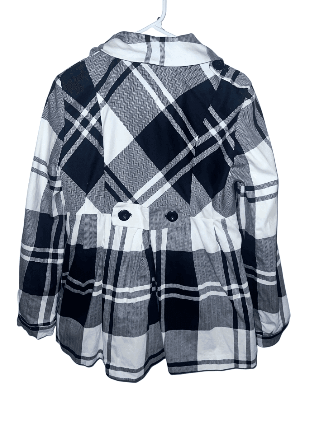 Sandro Sportswear Plaid Pleated Jacket Mackinaw Sz m Preppy Monochrome - Thumbnail 2