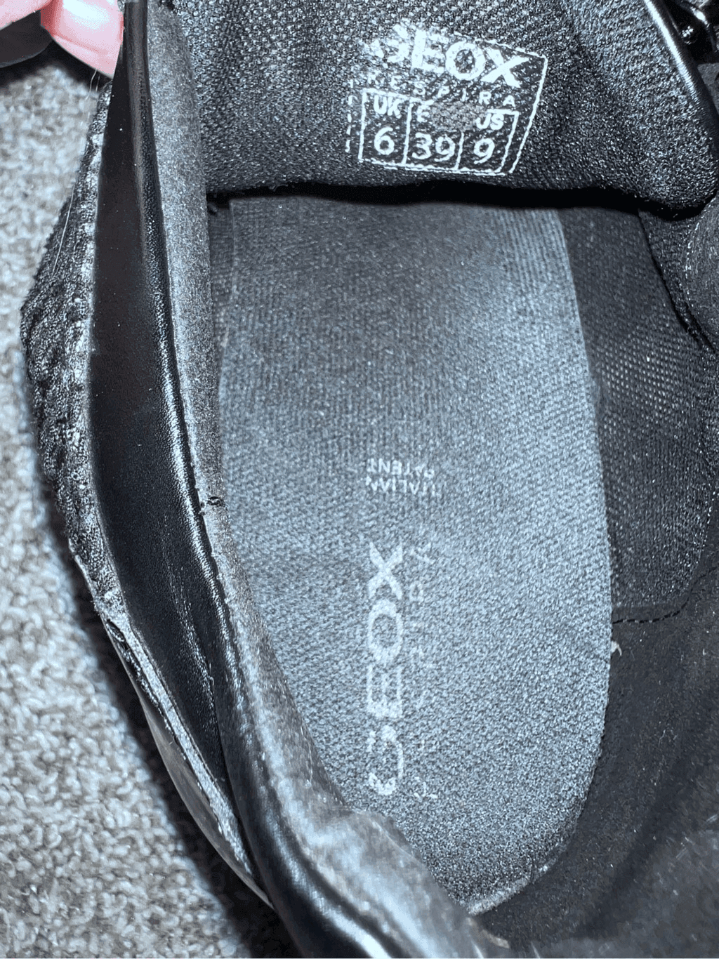 GEOX Respira Wedge Sneakers - Black - Size 9 - Minimalist Monochrome Emo Style - Thumbnail 6