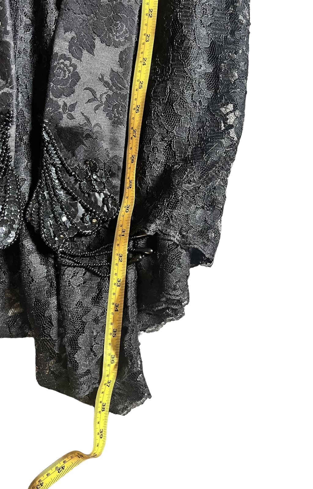 80s Core RetroBlack Lace, Bead, Brocade Dress and Jacket, Dollar Clothing Brand - Thumbnail 5
