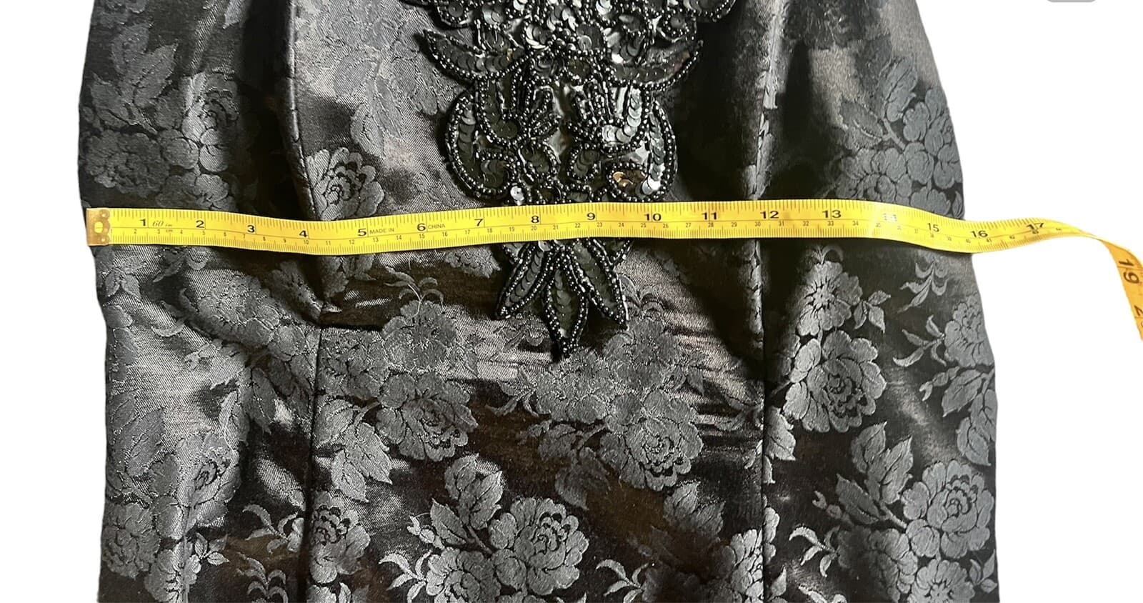 80s Core RetroBlack Lace, Bead, Brocade Dress and Jacket, Dollar Clothing Brand - Thumbnail 4