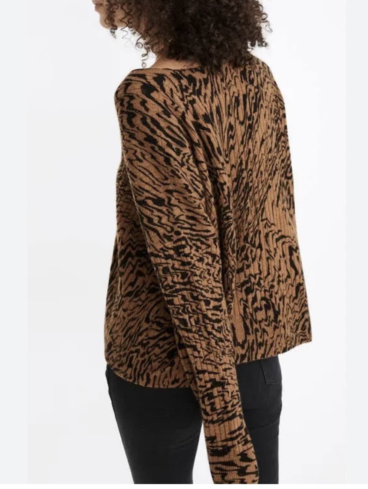 Madewell Tigerized Cardigan Button Down Sweater Long Sleeve Brown Boho Size S - Thumbnail 3