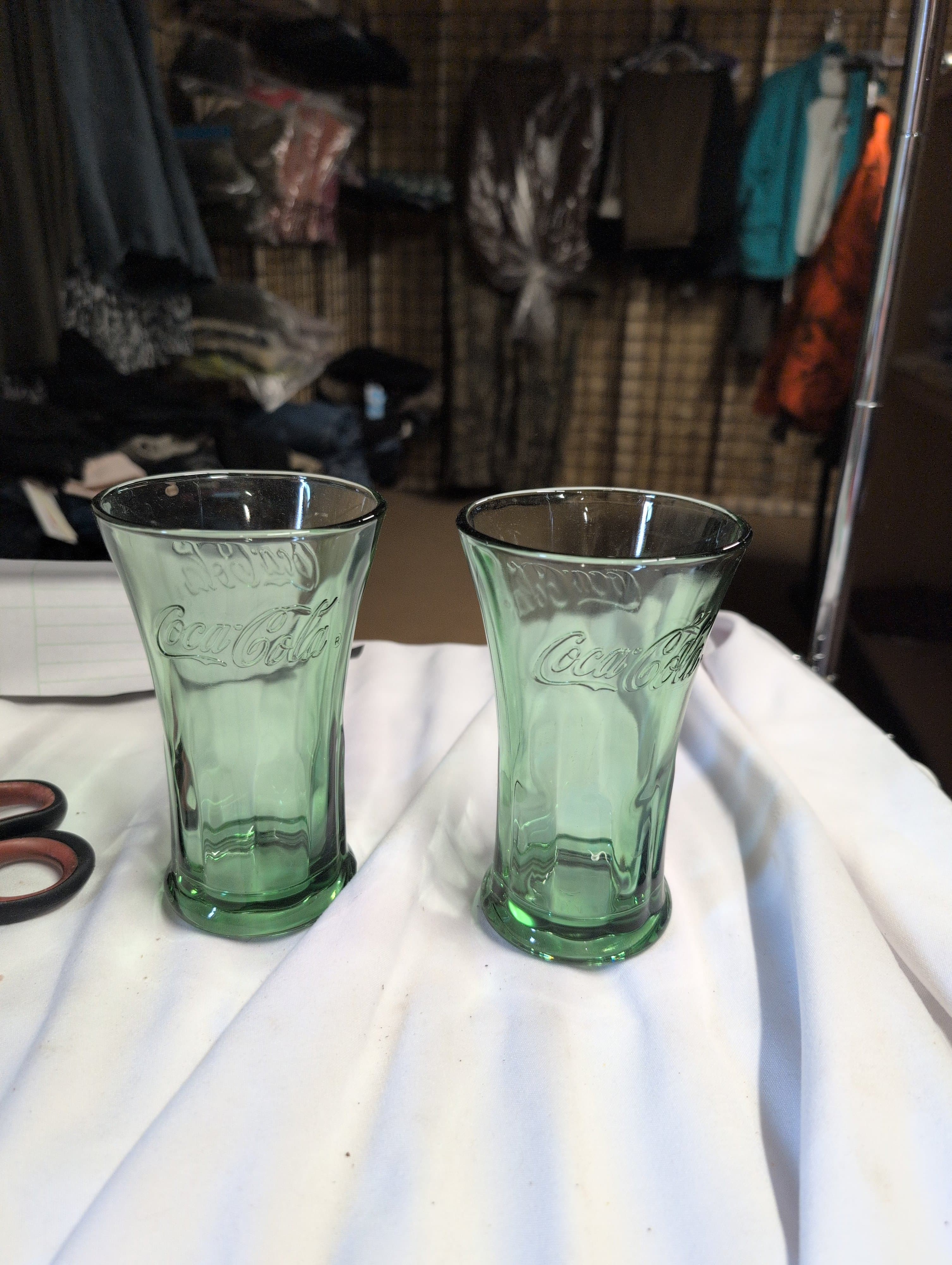 Coca-Cola Green Glass Tumblers Set of 2