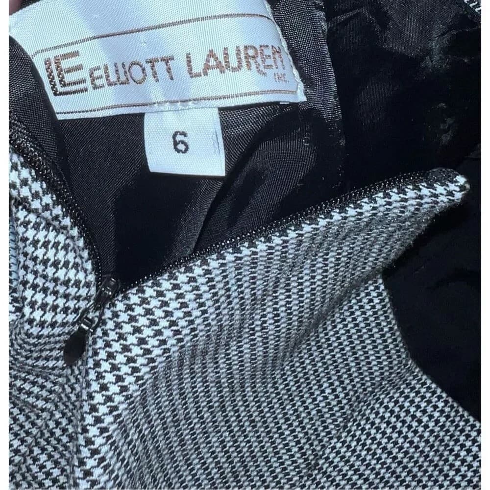 Elliott Lauren black white skirt sz 6 Mini Minimalist Office Siren Secretary - Thumbnail 4