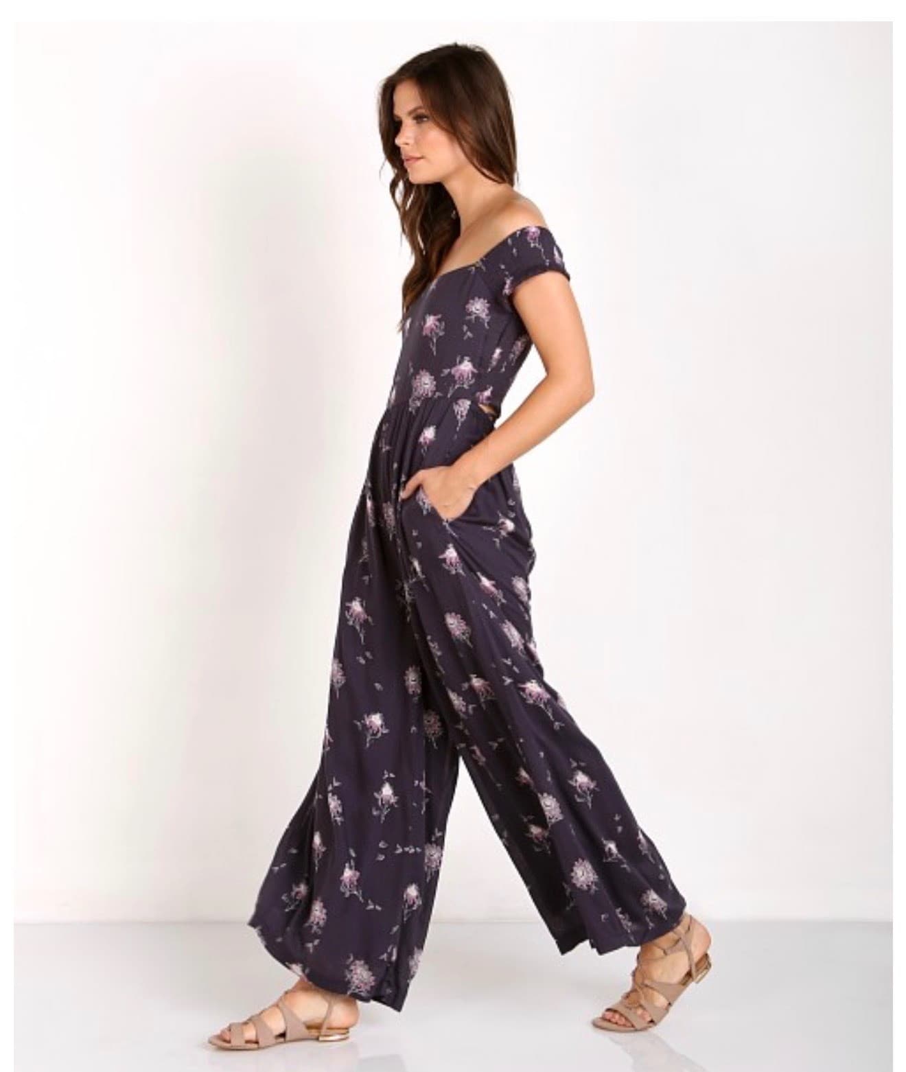 Free People Aster Jumper S Cottagecore Boho Floral Romper - Thumbnail 4