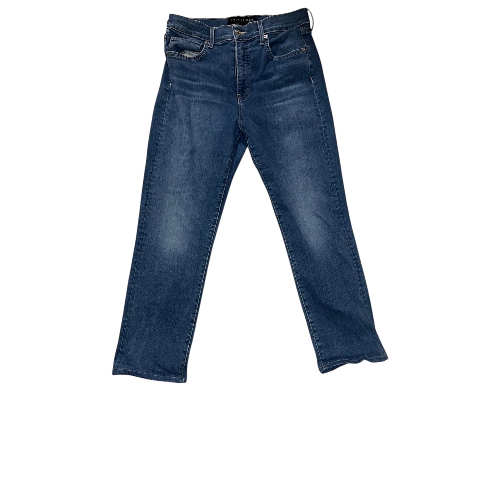 VERONICA BEARD Ryleigh cropped high-rise straight-leg jeans sz 30 luxury - Thumbnail 3