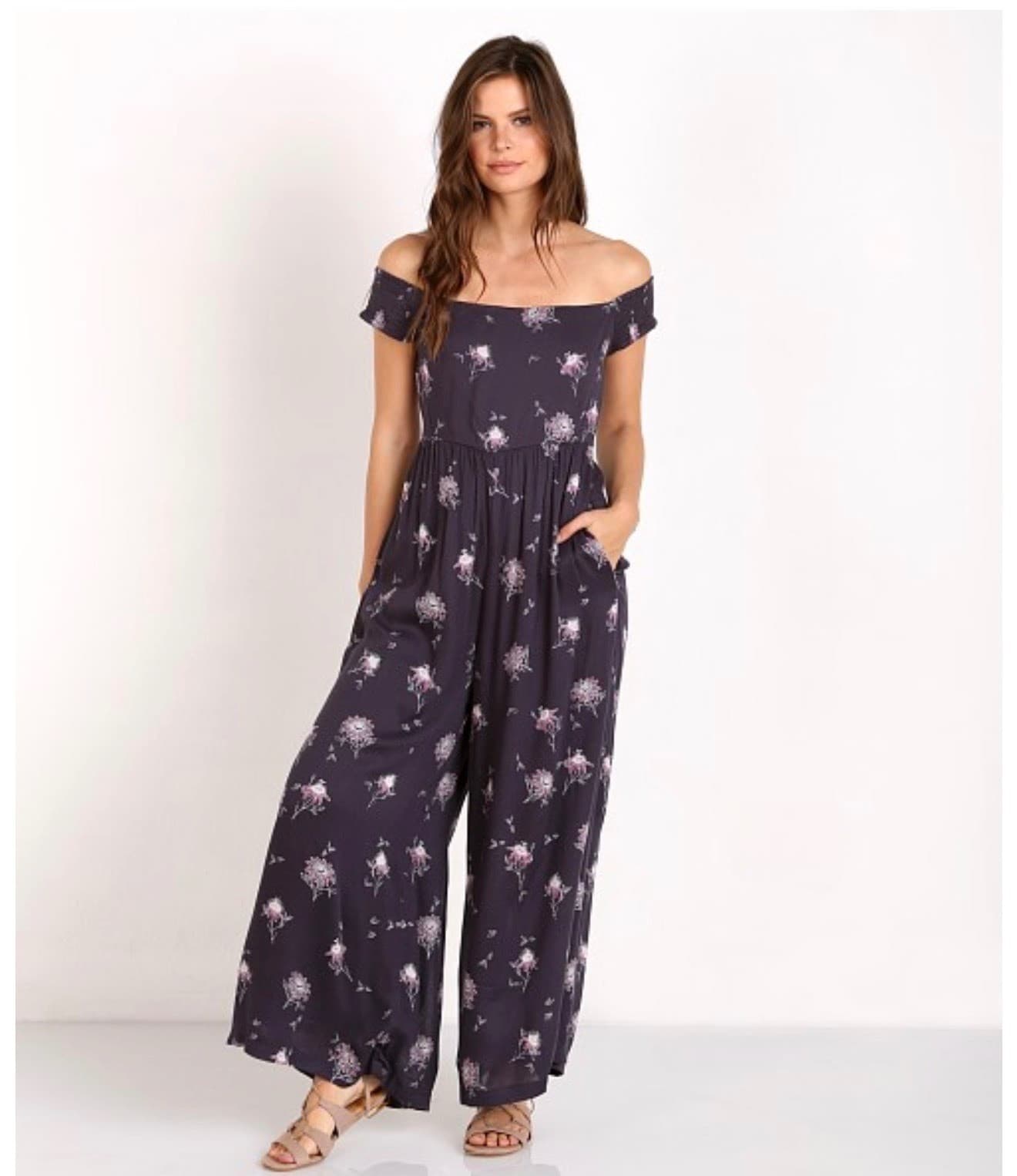 Free People Aster Jumper S Cottagecore Boho Floral Romper - Thumbnail 2